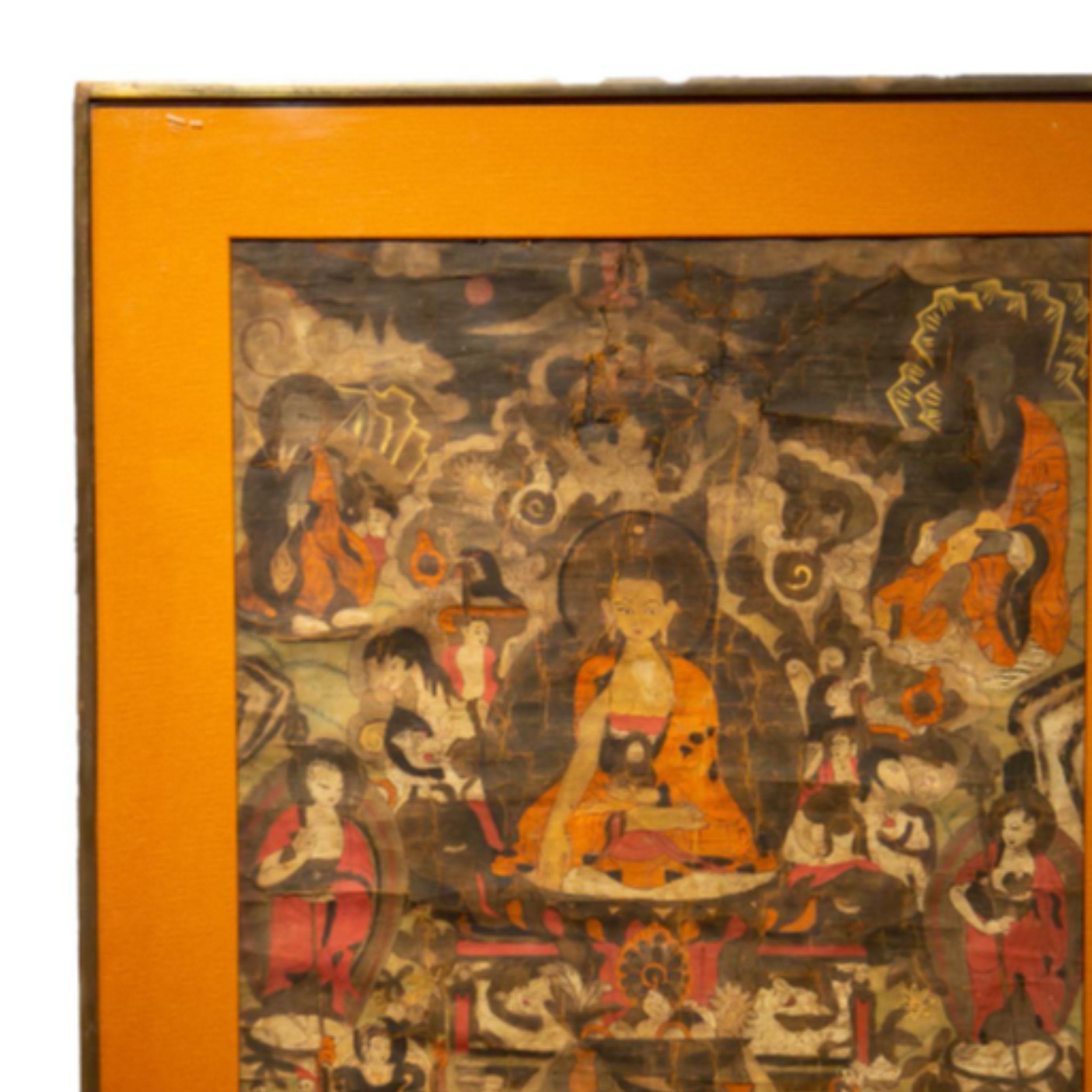 Bouddha tibétain Thangka avec pendentifs en vente 4