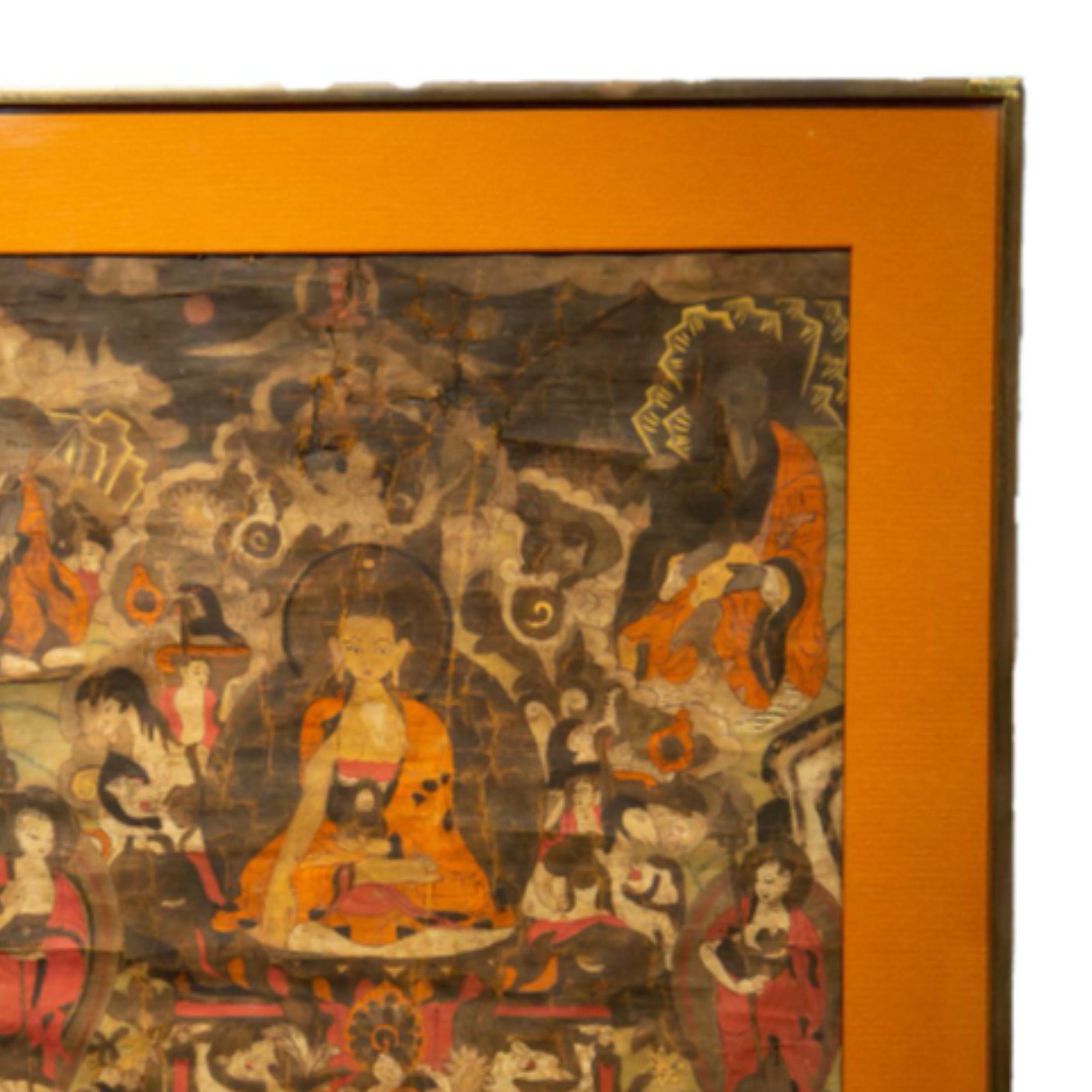 Bouddha tibétain Thangka avec pendentifs en vente 5