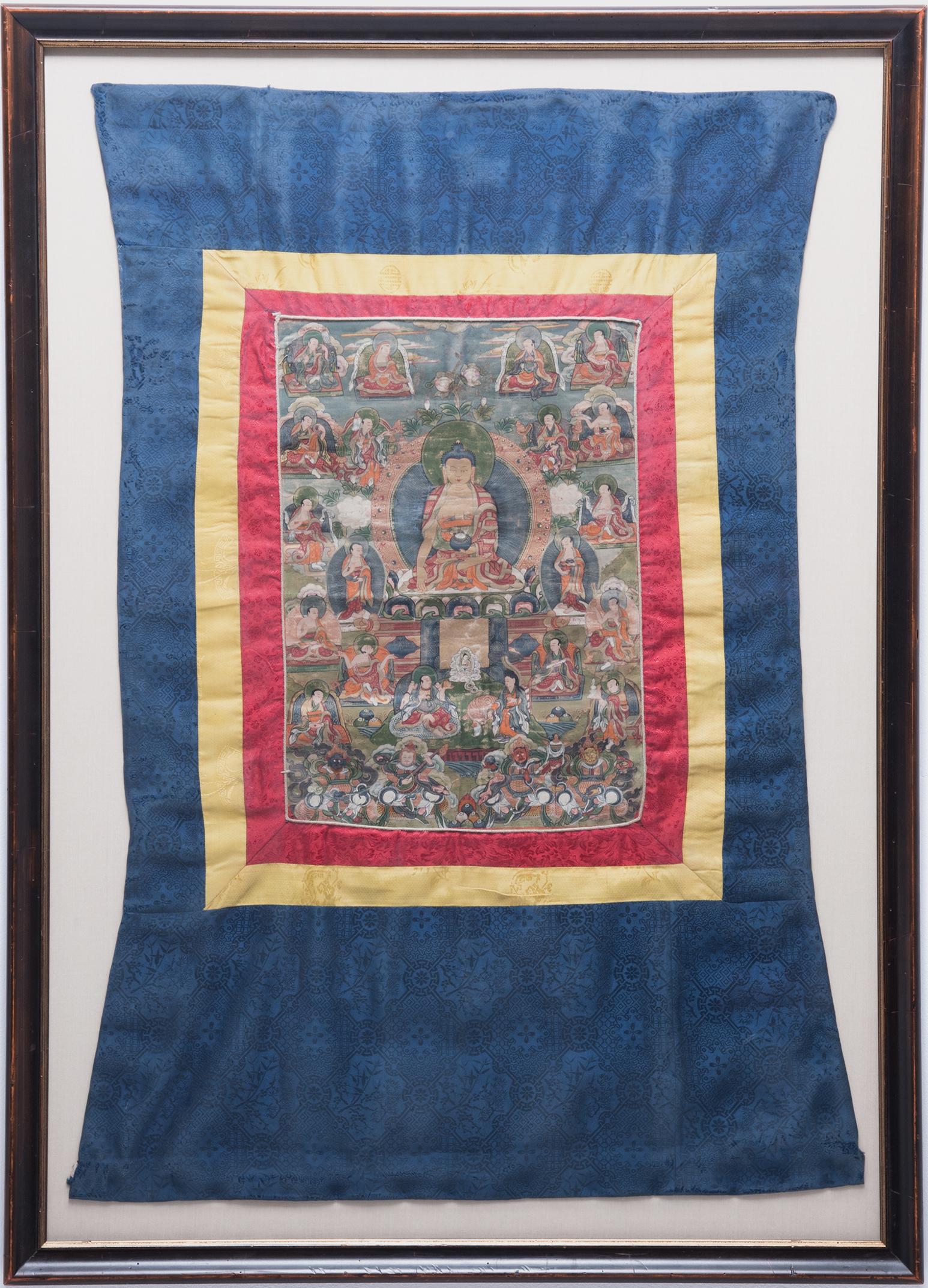 Portrait Painting Unknown - Thangka tibétain de Sakyamuni, vers 1880