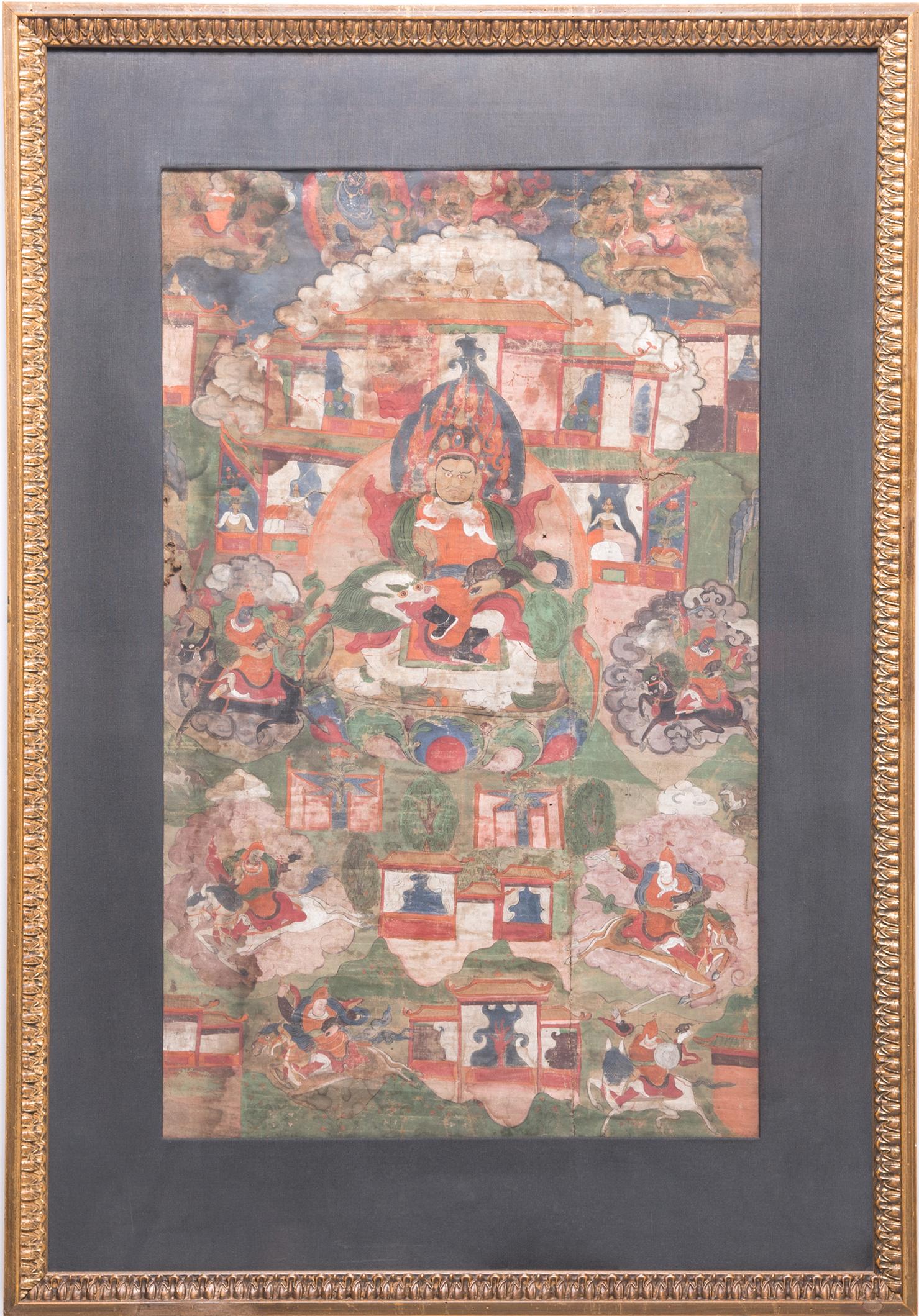 Figurative Painting Unknown - Tibétain de Vaishravana