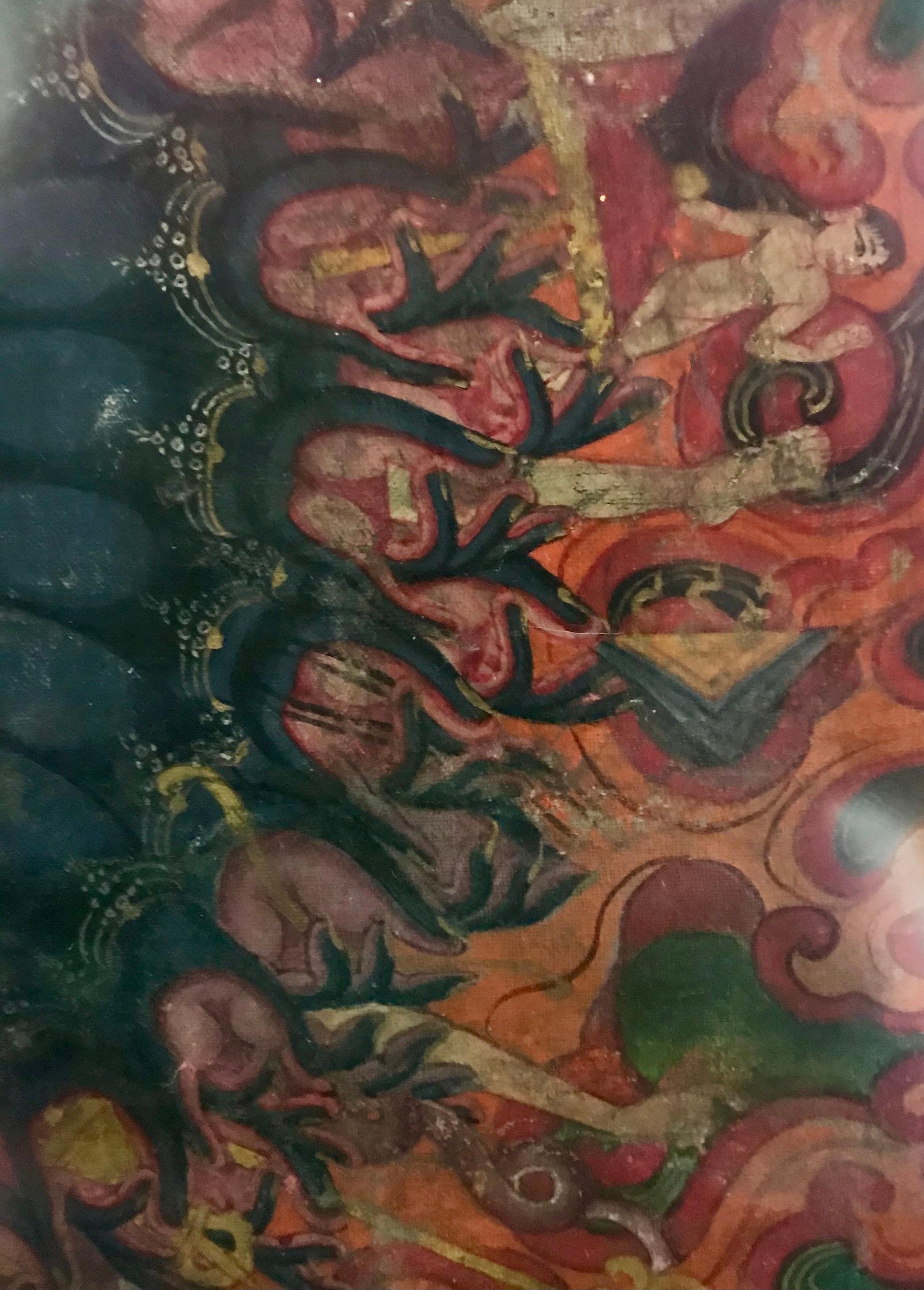 Tibétain Yamantaka Thangka 17e-18e siècle en vente 8