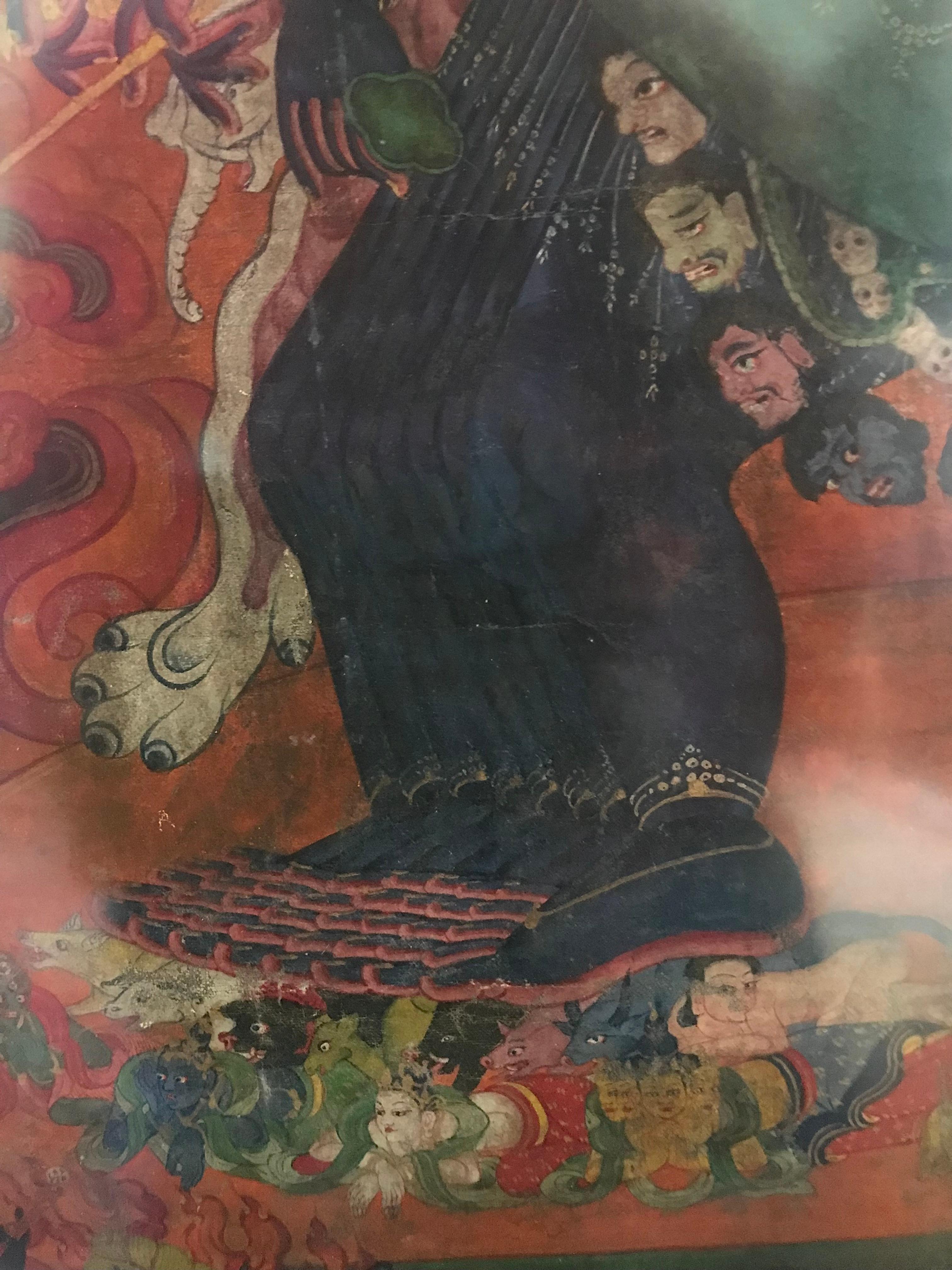 Tibetan Yamantaka Thangka 17th- 18th Century For Sale 5