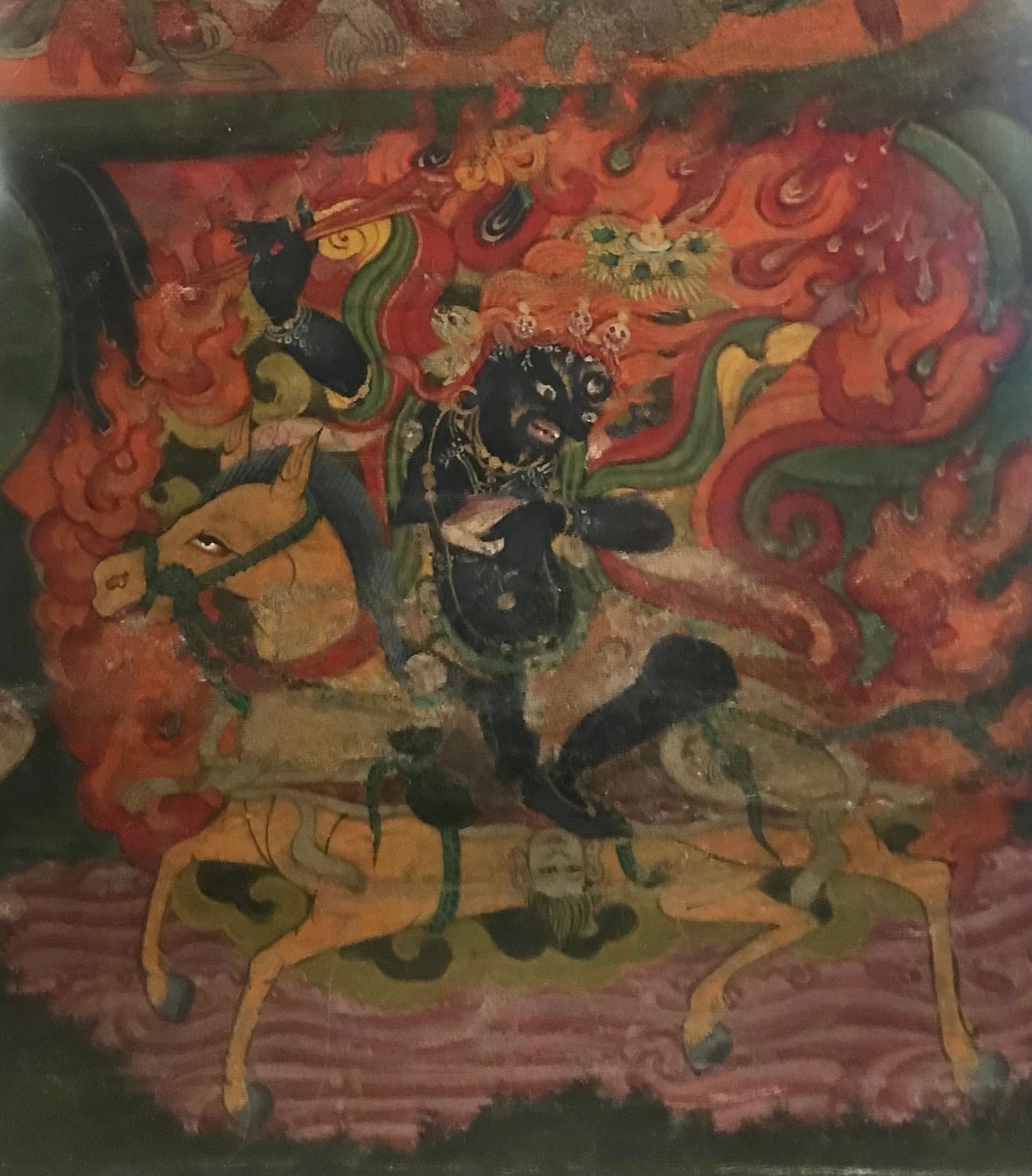 Tibetische Yamantaka Thangka aus Tibet, 17. bis 18. Jahrhundert im Angebot 7