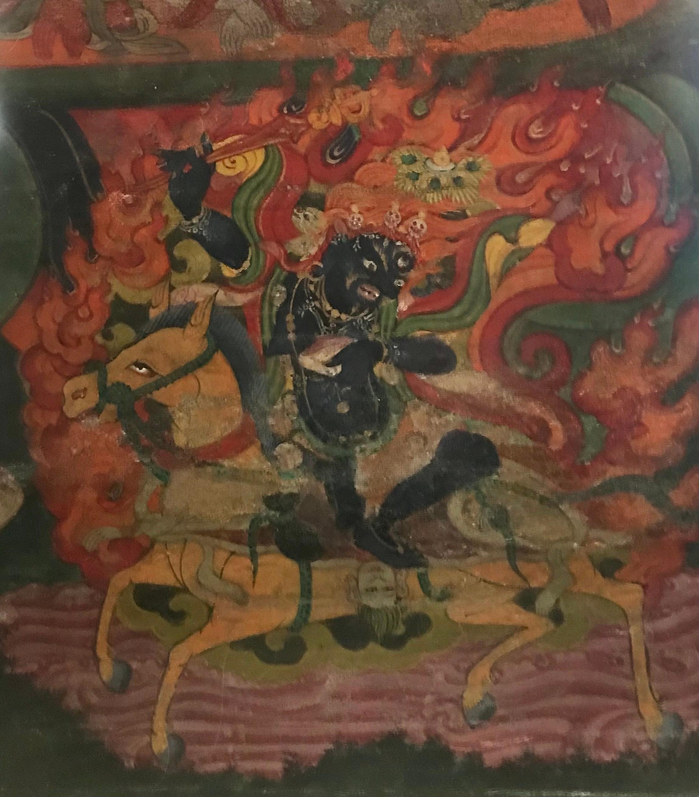 Tibétain Yamantaka Thangka 17e-18e siècle en vente 7