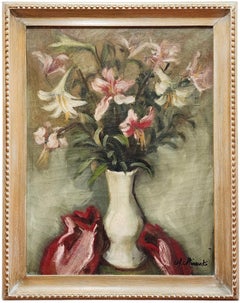 Tiger Lilien in einer Vase, impressionistisches Stillleben, Blumen, 1930er Jahre