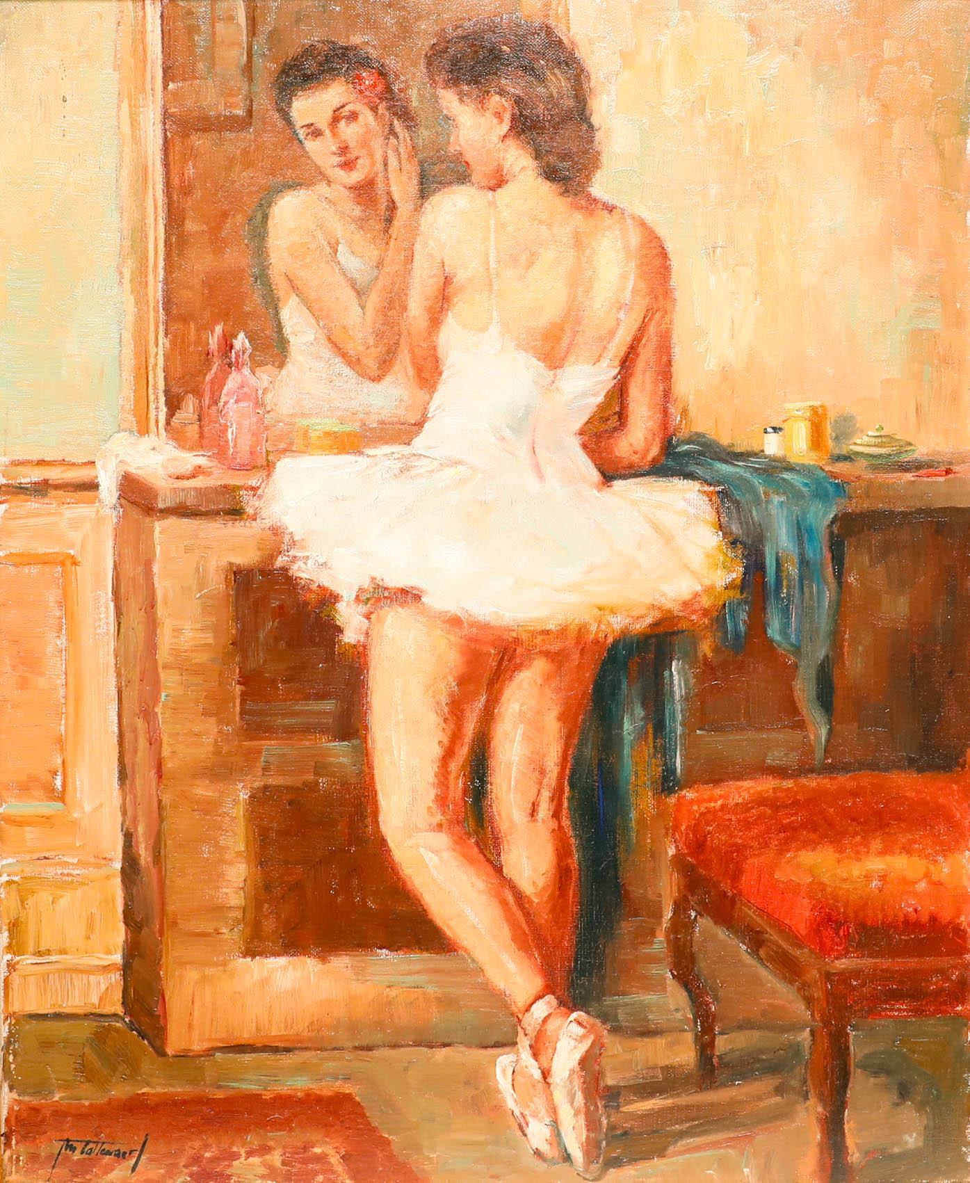 Tim Callewaert  - Óleo de mediados del siglo XX, Reflejo de una bailarina - Painting de Unknown