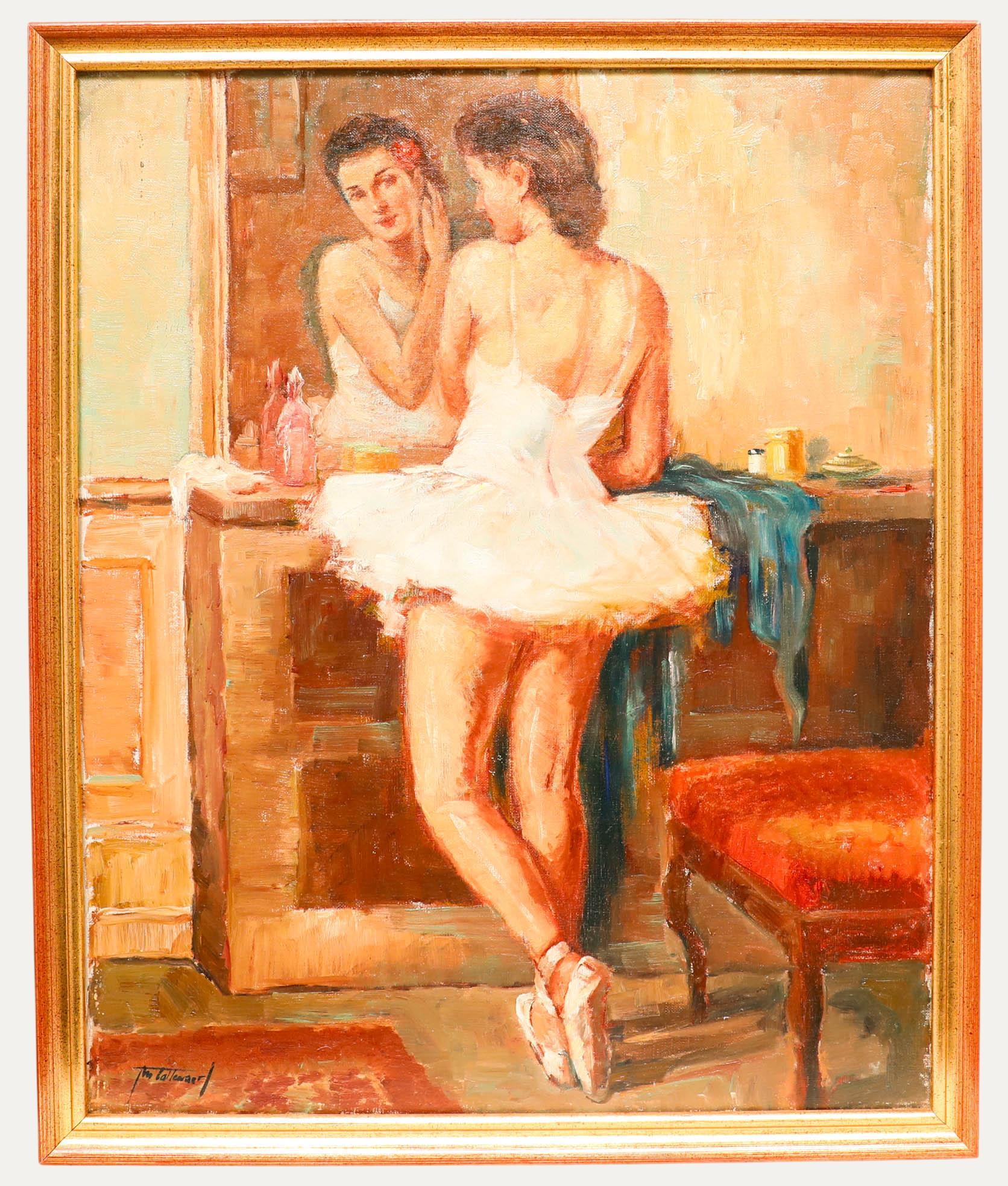 Portrait Painting de Unknown - Tim Callewaert  - Óleo de mediados del siglo XX, Reflejo de una bailarina