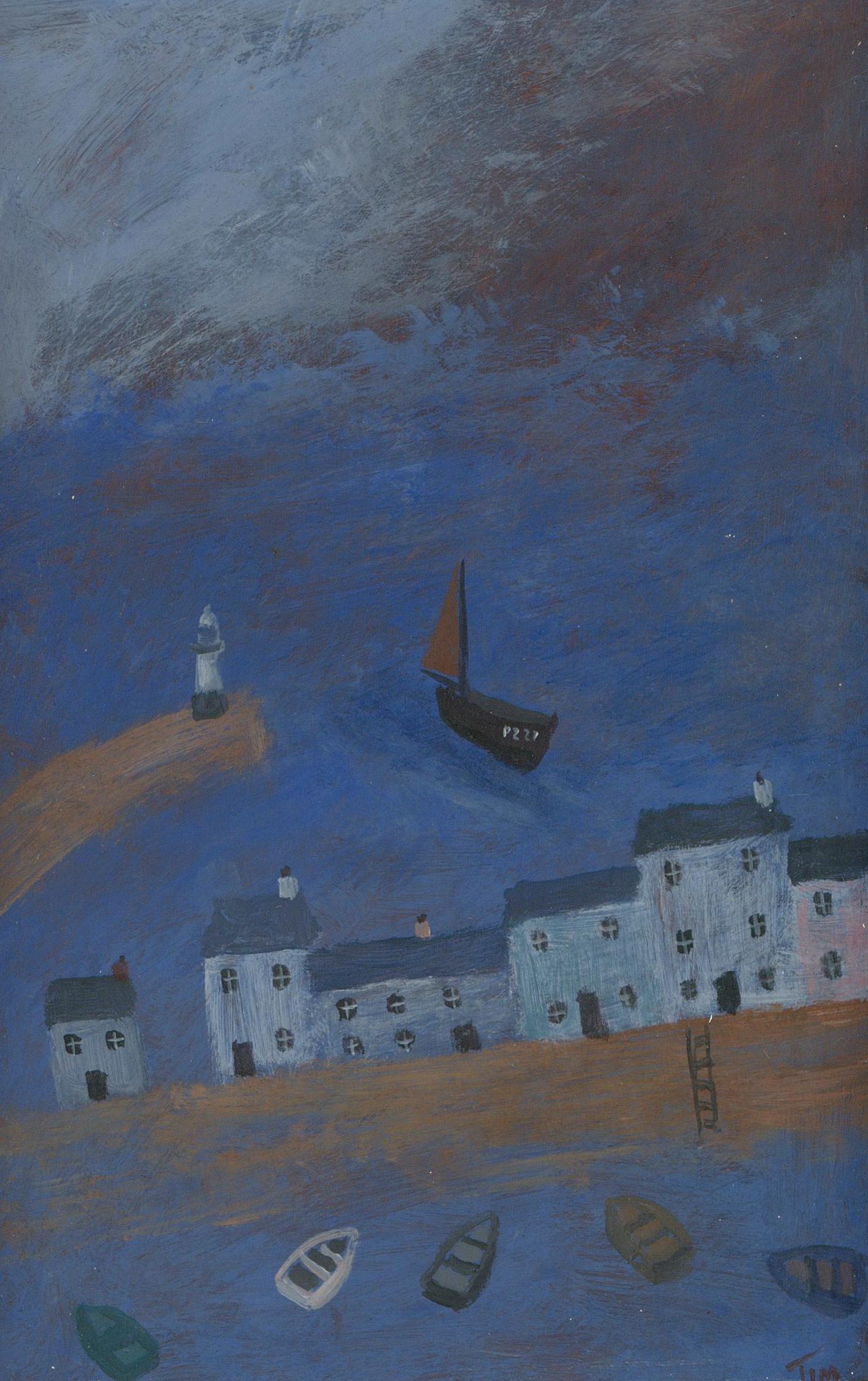 Tim Treagust (b.1958) - St Ives School Contemporary Oil, Ahead of the Storm - Painting by Unknown