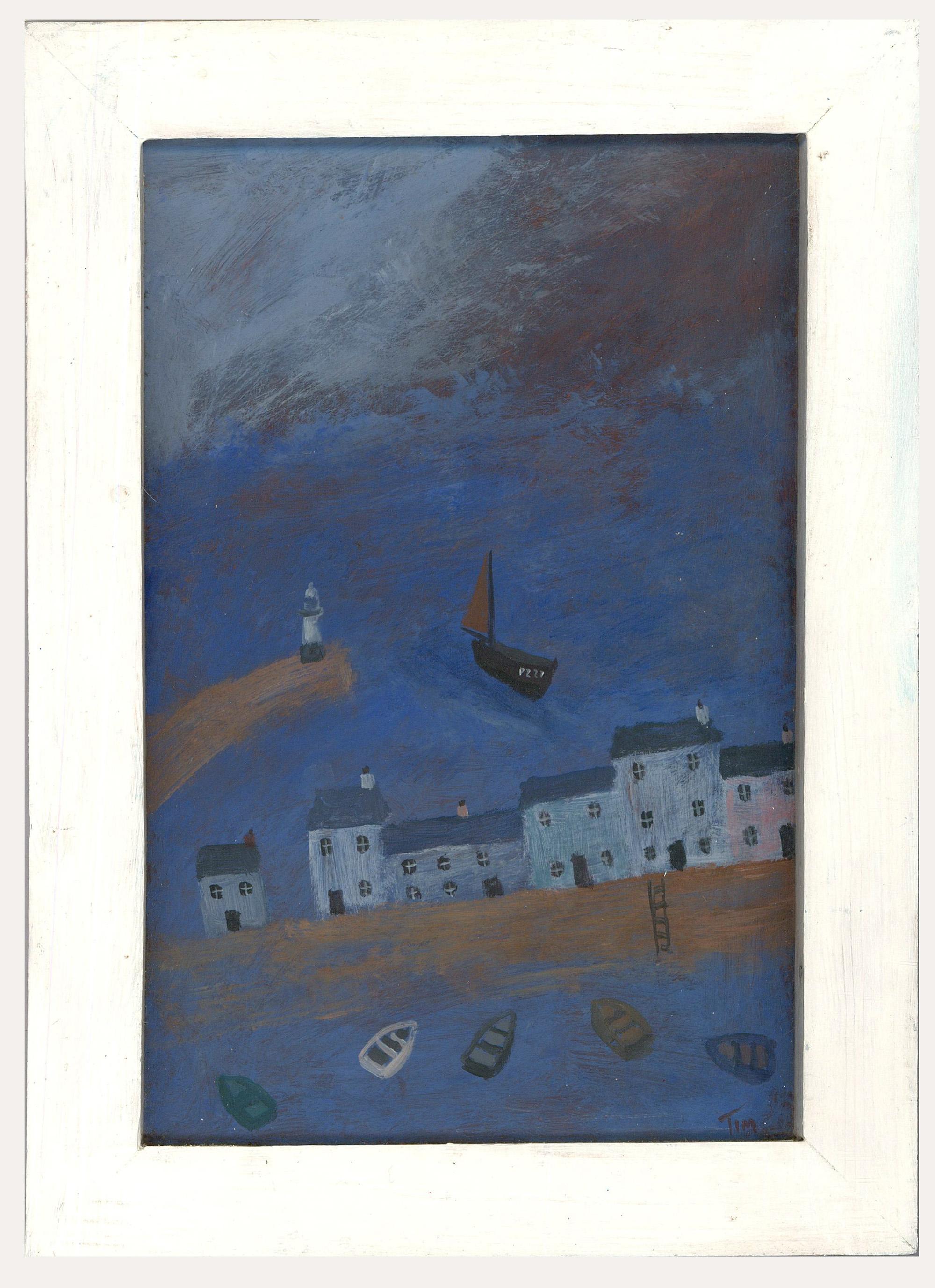 Unknown Figurative Painting - Tim Treagust (b.1958) - St Ives School Contemporary Oil, Ahead of the Storm