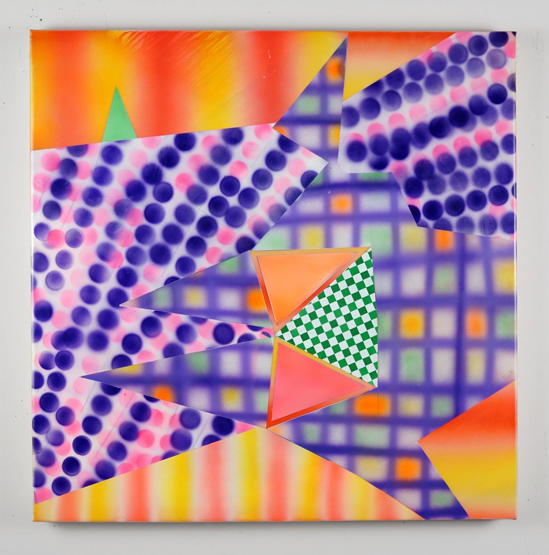 Unknown Abstract Painting - Time and Time Again, Airbrush and Polymer on Canvas Painting by Alex Blau, 2022