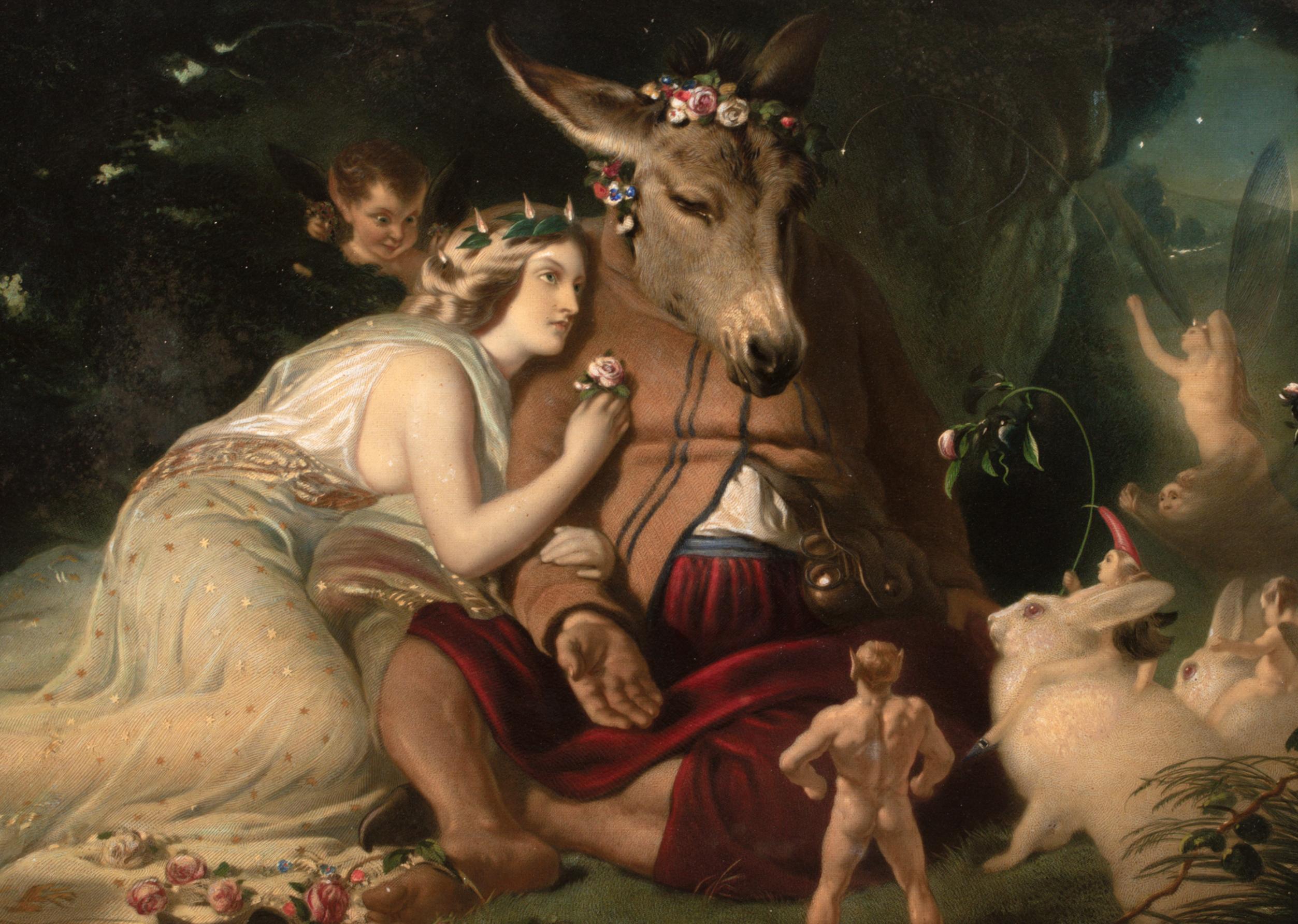 Titania et Bottom Le Songe d'une nuit d'été 19e siècle d'après Sir Edwin Landseer en vente 1