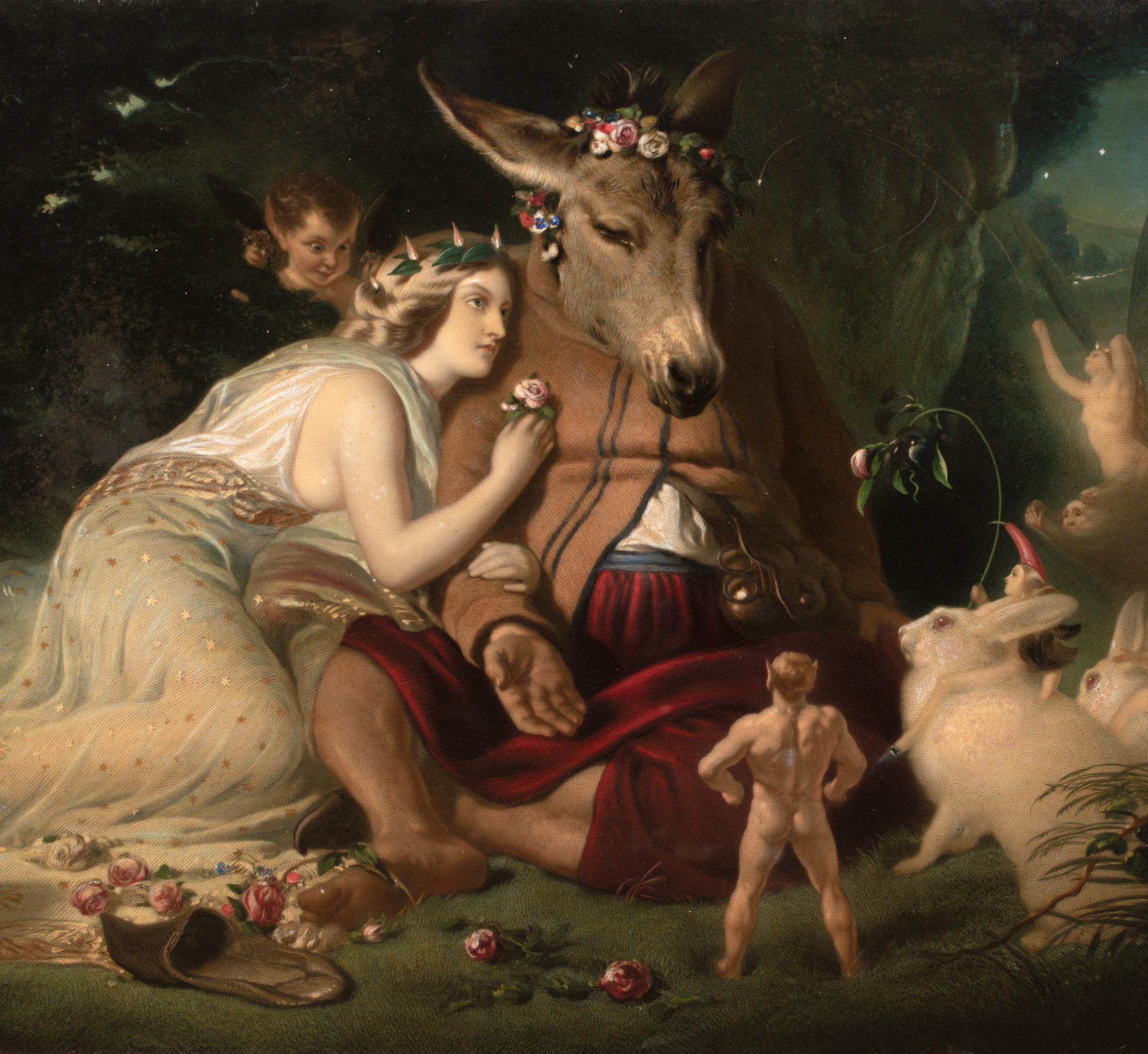 Titania et Bottom Le Songe d'une nuit d'été 19e siècle d'après Sir Edwin Landseer en vente 3