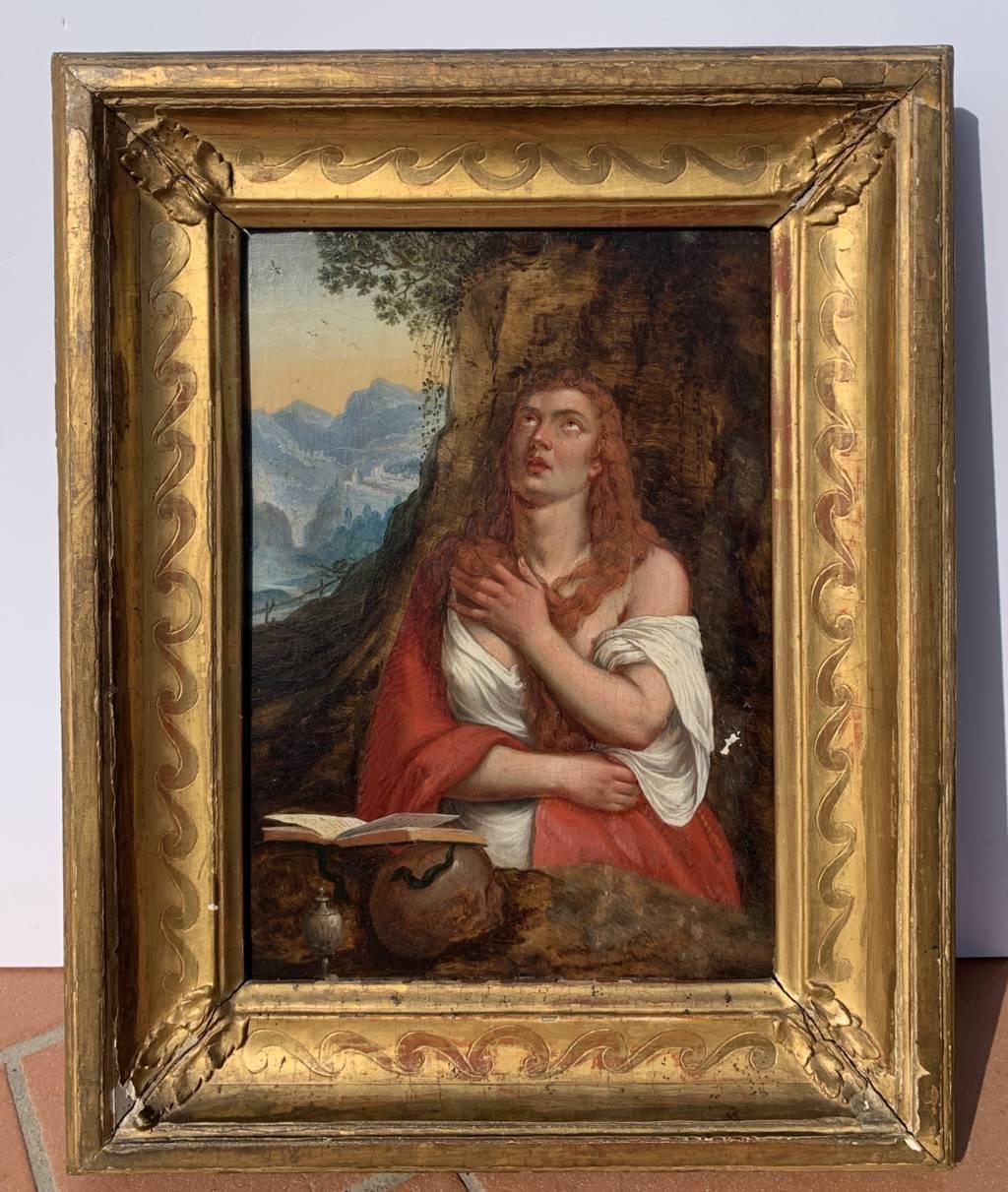 Titian workshop(Venetian school) - 17th century figure painting - Mary Magdalene - Painting by Unknown