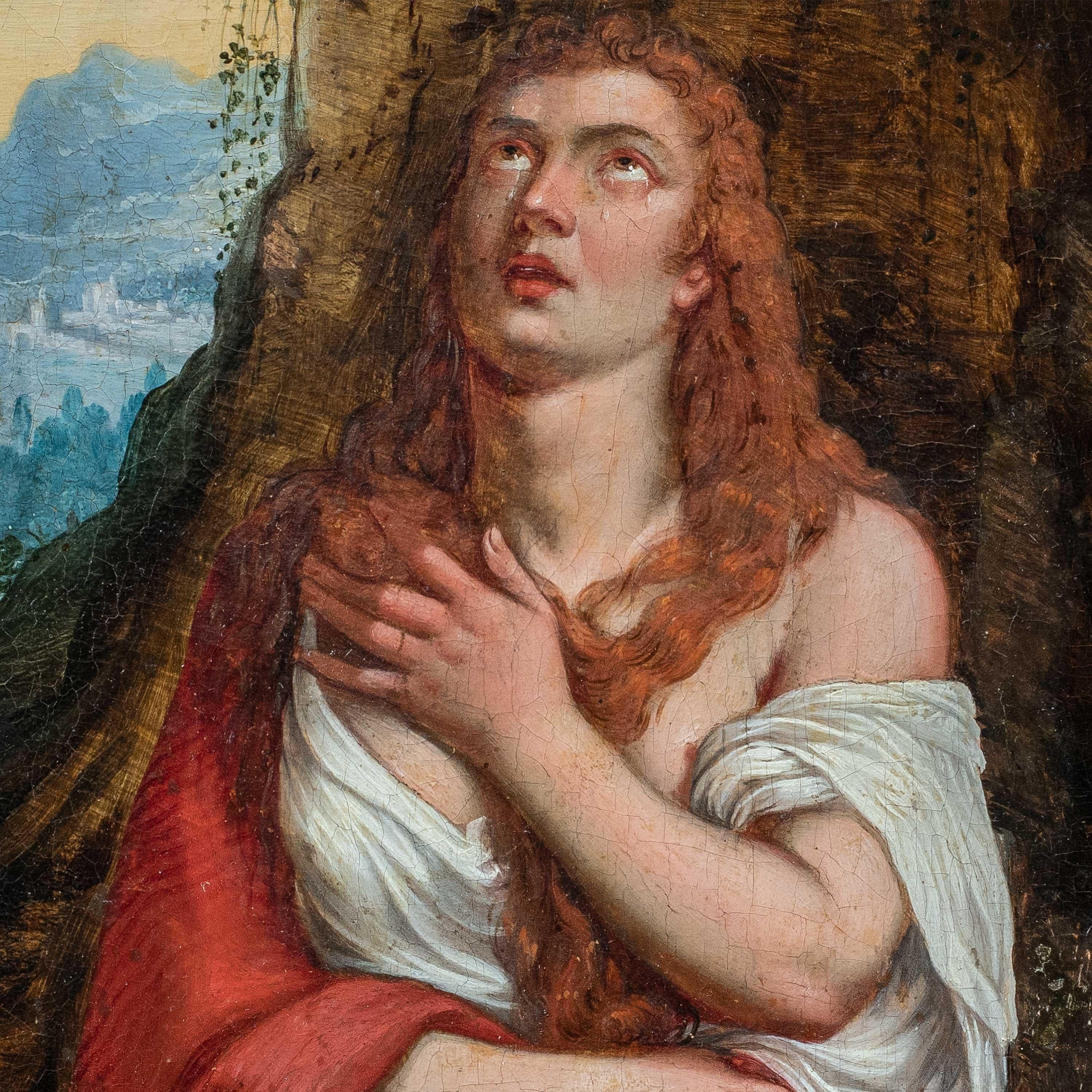 Taller de Tiziano Pintor veneciano - Pintura de figuras del siglo XVII - María Magdalena - Painting de Unknown