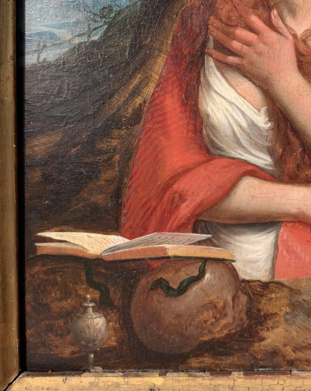 Titian workshop(Venetian school) - 17th century figure painting - Mary Magdalene For Sale 1