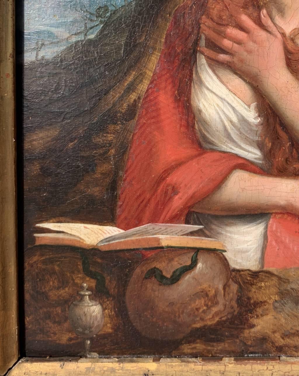Taller de Tiziano Pintor veneciano - Pintura de figuras del siglo XVII - María Magdalena en venta 1