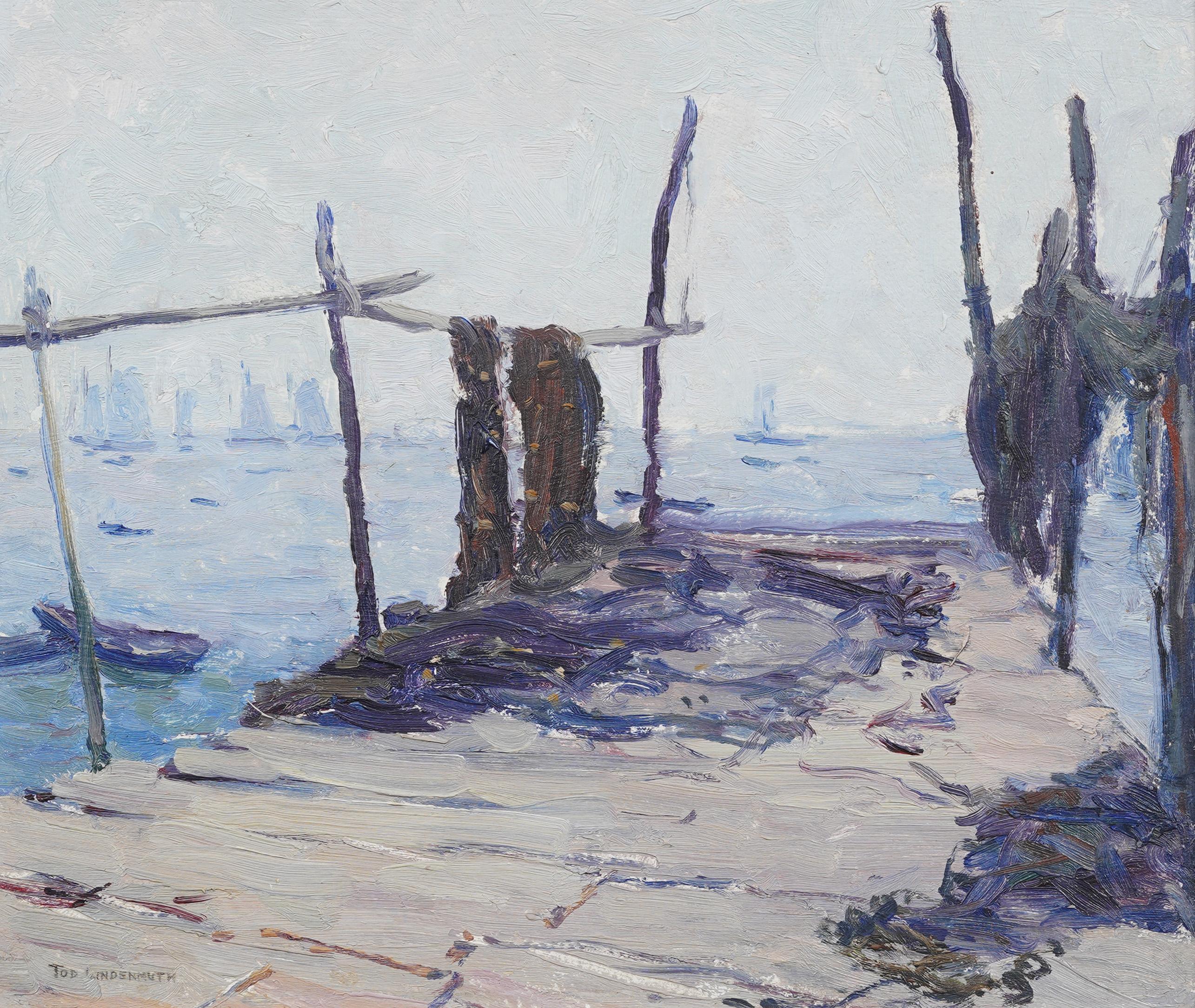 Tod Lindenmuth (1885-1976) Antique American Impressionist Seascape Oil Painting For Sale 1