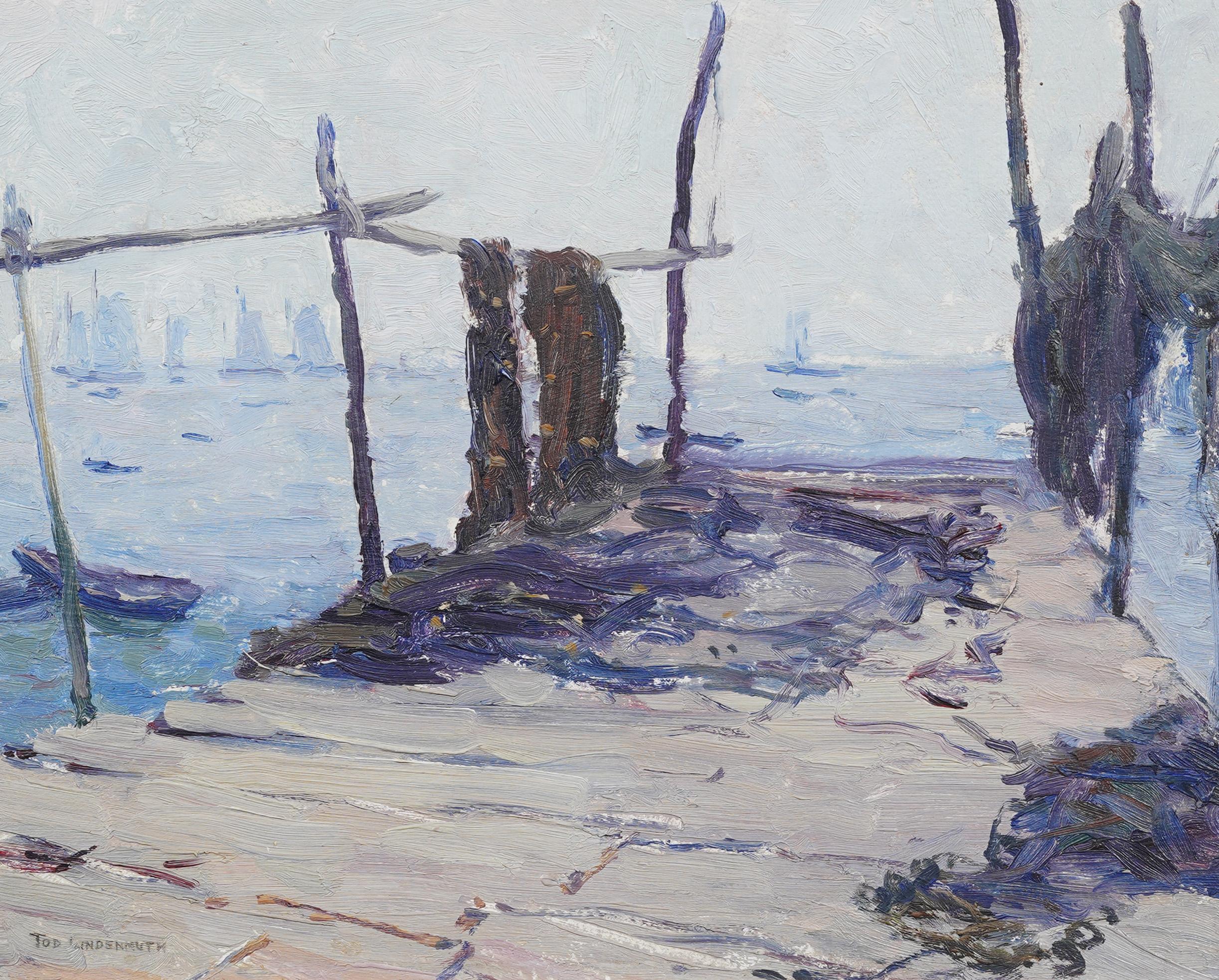 Tod Lindenmuth (1885-1976) Antique American Impressionist Seascape Oil Painting For Sale 2