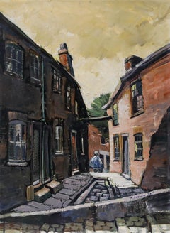 Tom Brown (1933-2017) - 1973 Oil, Cobbled Streets