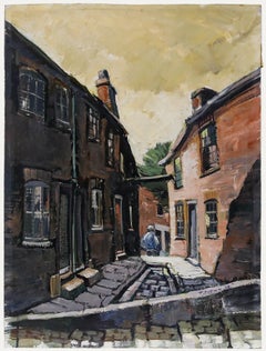 Tom Brown (1933-2017) - 1973 Oil, Cobbled Streets
