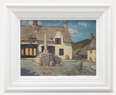 Vintage Tom Brown Yates (1882-1968) - Framed Oil, Corfe Castle Village Cross