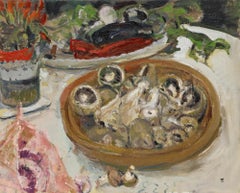 Tom Coates (1941-2023) - Contemporary Oil, Still Life with Mushrooms