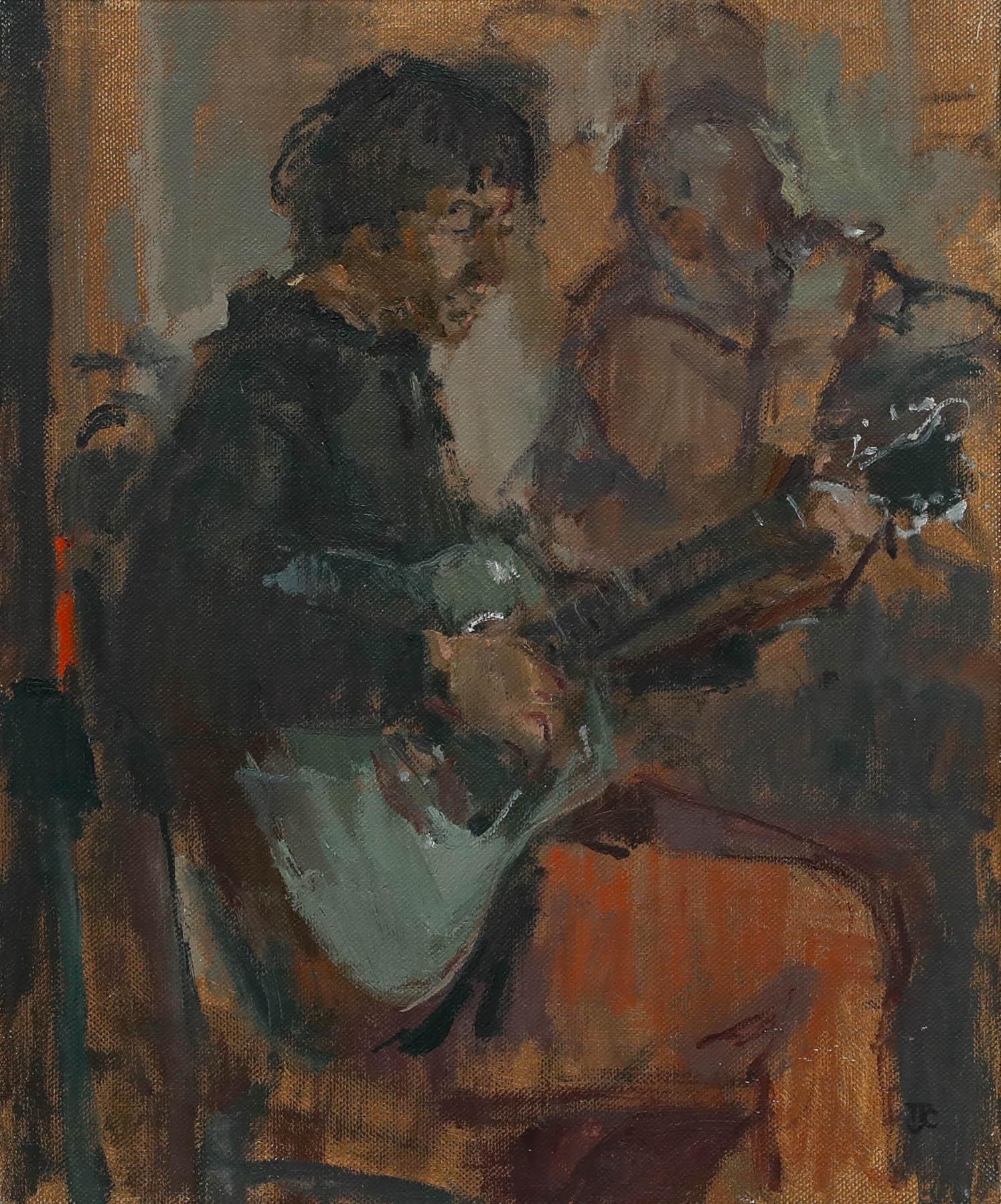 Tom Coates RBA (1941-2023) - Contemporary Oil, The Musician - Painting by Unknown