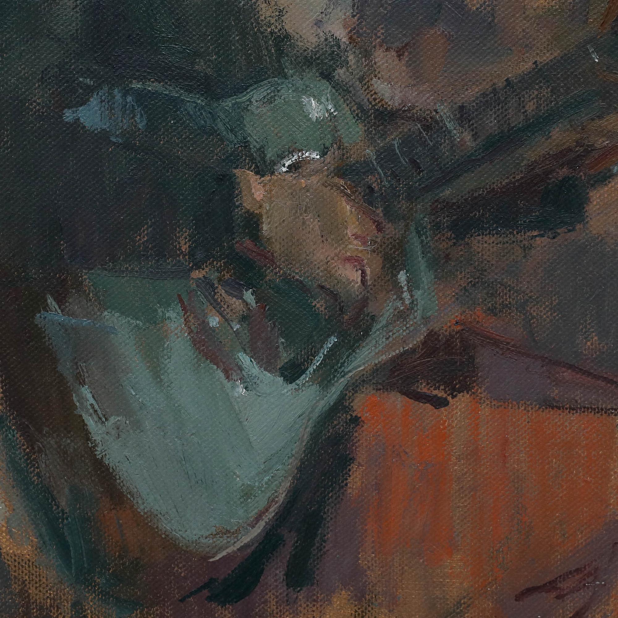 Tom Coates RBA (1941-2023) - Contemporary Oil, The Musician For Sale 1