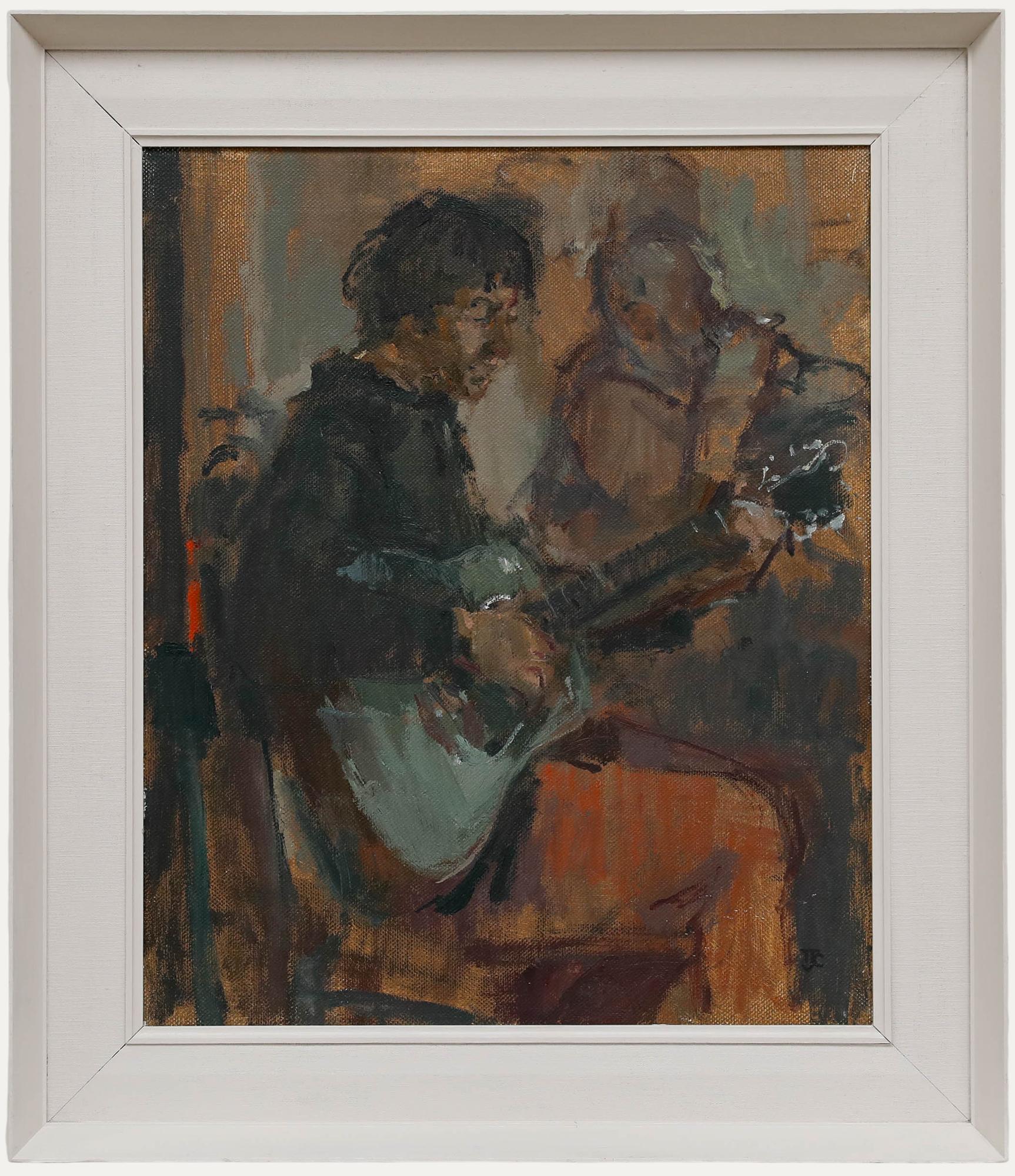 Unknown Portrait Painting - Tom Coates RBA (1941-2023) - Contemporary Oil, The Musician