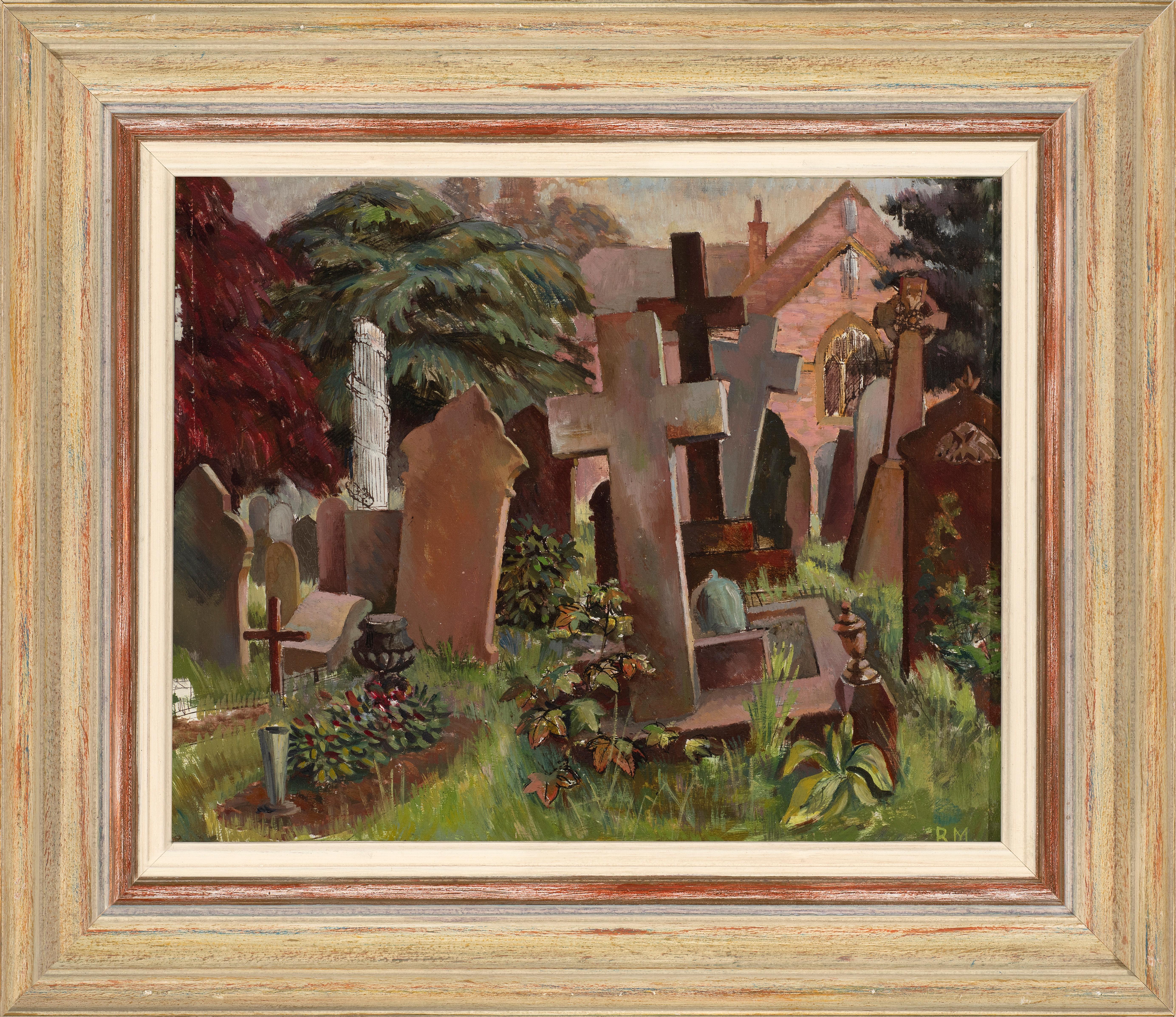 Lápidas en un cementerio rural