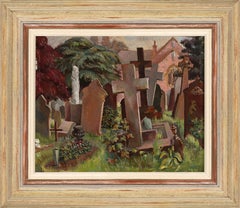 Lápidas en un cementerio rural