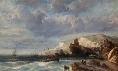 Tomsonn - 19th Century Oil, Ships on a Rocky Coast