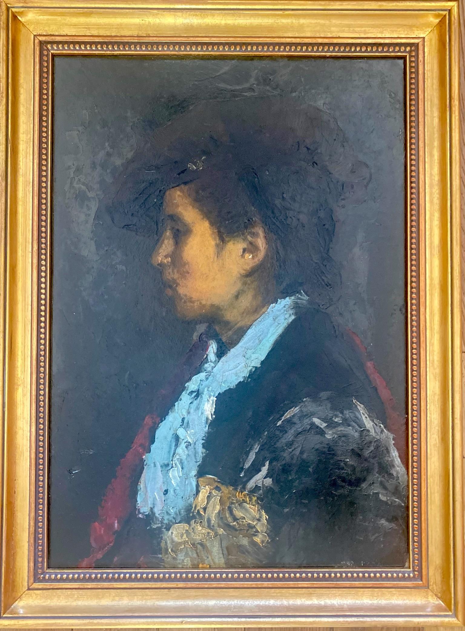 Torera: the Spanish Girl who could take on a bull latin art nouveau period oil