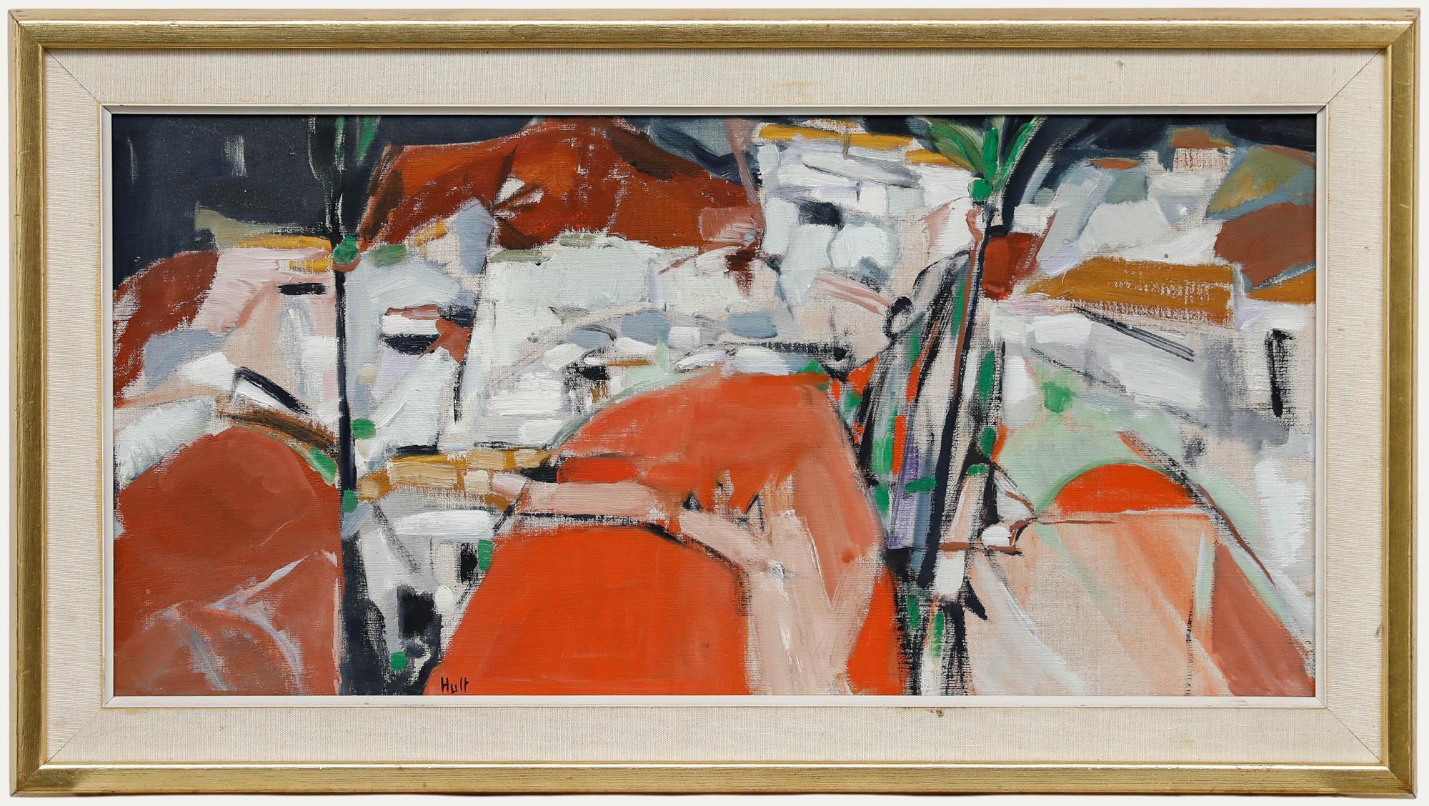 Torsten Hult (1922-2012) - Modernist 20. Jahrhundert Öl, Abstrakte Landschaft