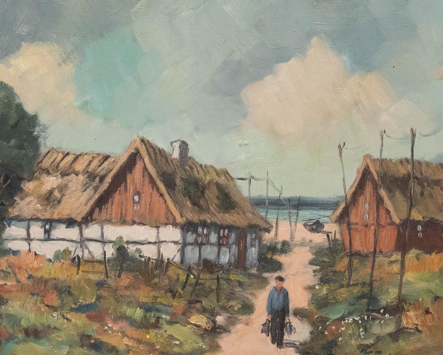 Torsten Pedersen (1907-1973) - Schwedische Schule, Öl, Koming Home with the Catch – Painting von Unknown