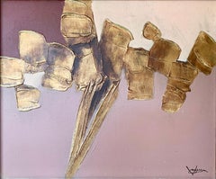 « Touch of Gold », peinture abstraite originale à l'acrylique sur toile