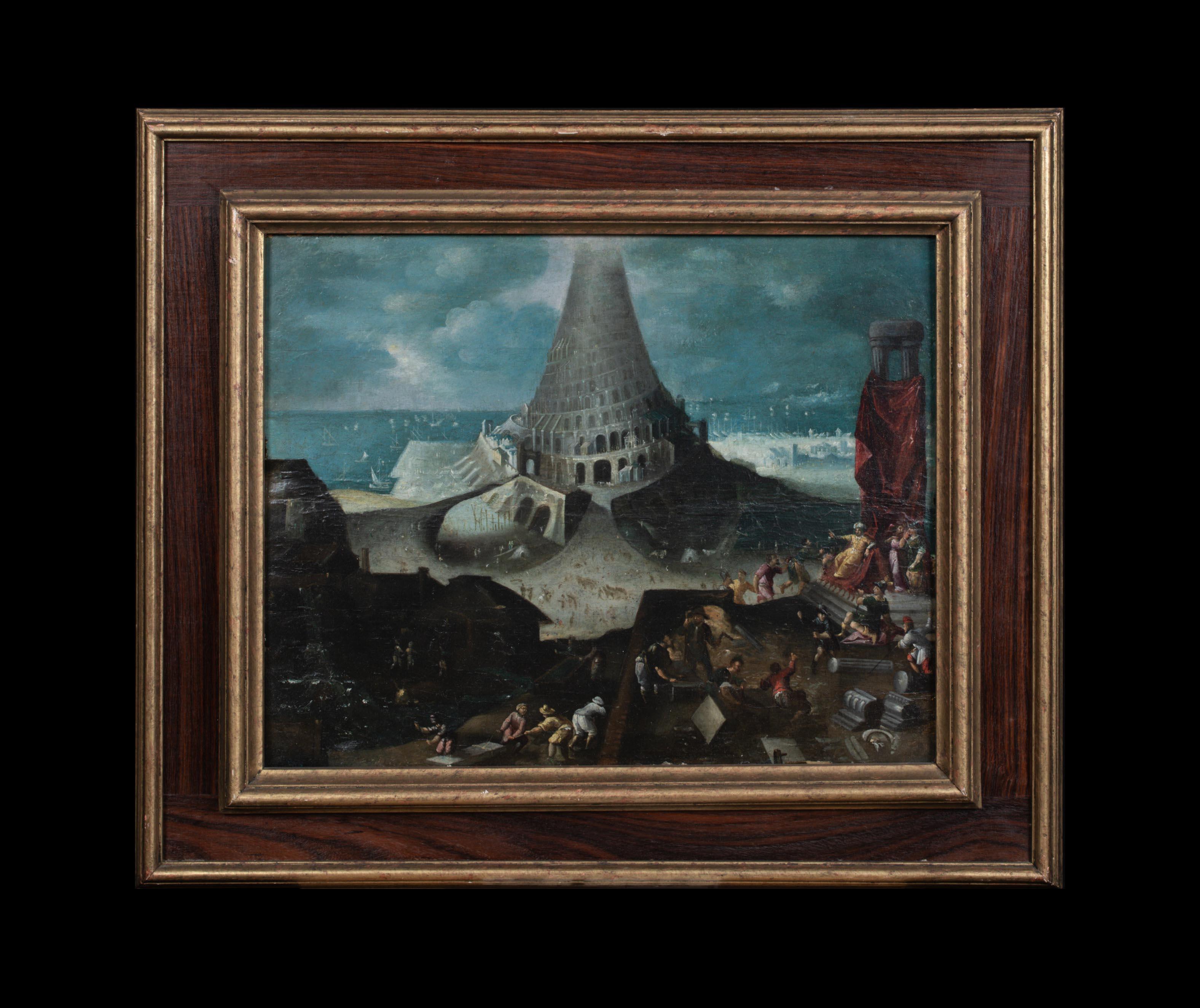 Torre di Babele, XVI secolo   cerchio di Pieter BRUEGHEL (1564-1637) - Painting di Unknown
