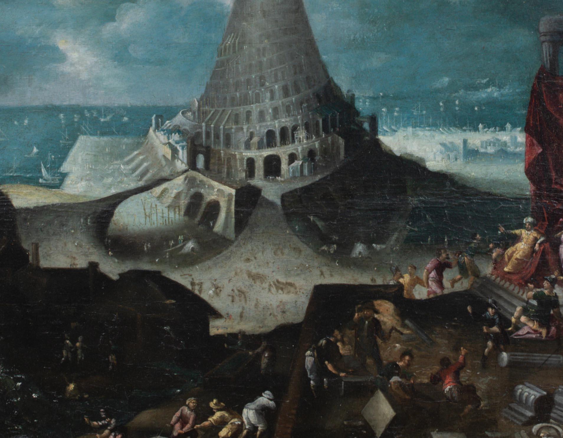 Torre di Babele, XVI secolo   cerchio di Pieter BRUEGHEL (1564-1637) 2