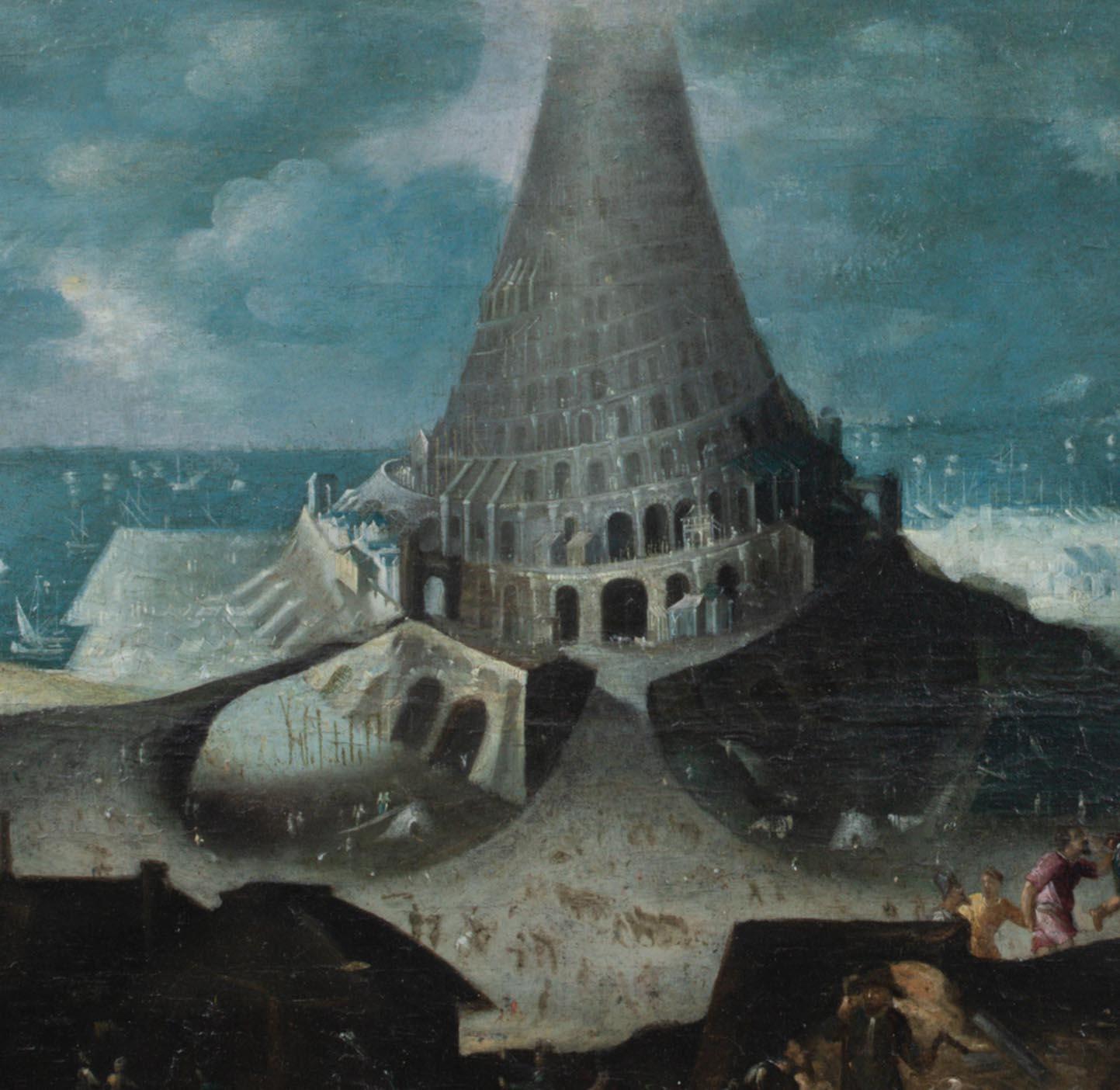 Torre di Babele, XVI secolo   cerchio di Pieter BRUEGHEL (1564-1637) 4