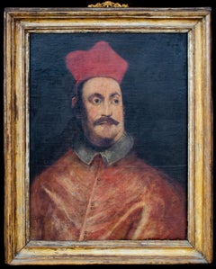 Traditional Painting of a Cardinal by Mystery Italian Artist