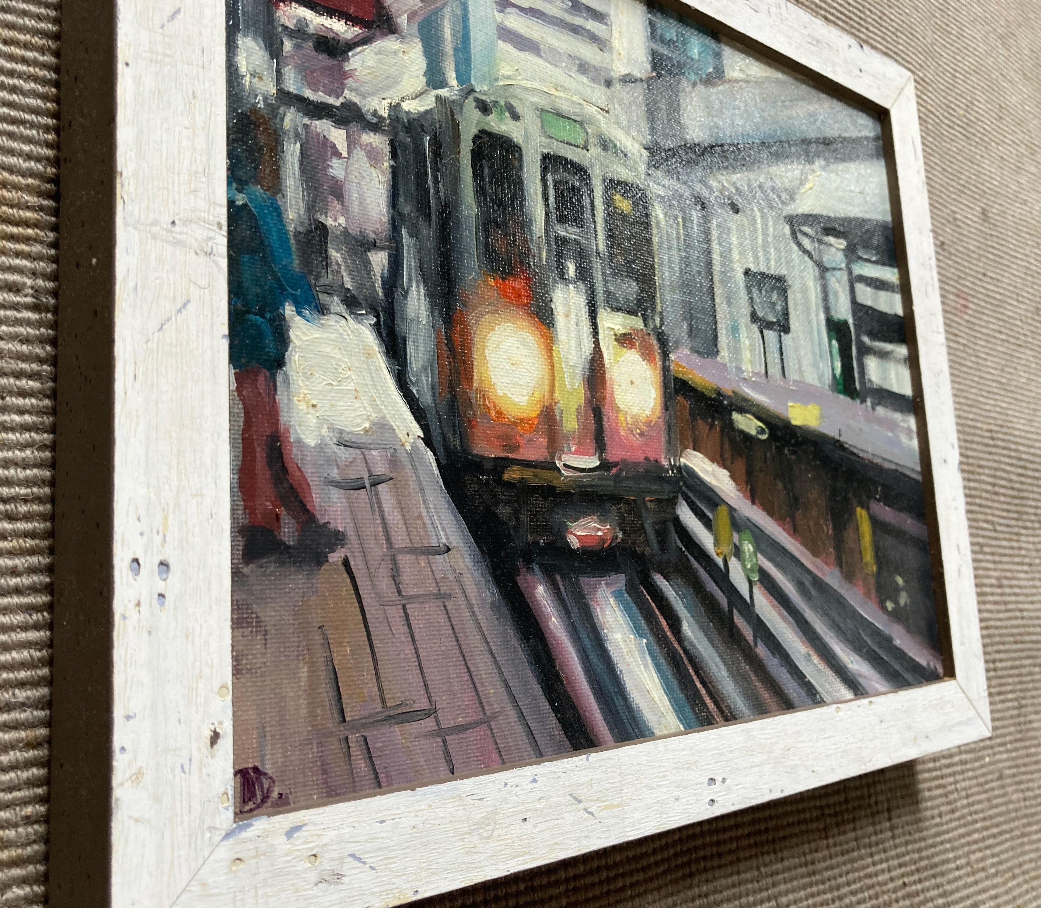 Arrival (Urban Landscape Oil Painting) - Gray Landscape Painting by Unknown