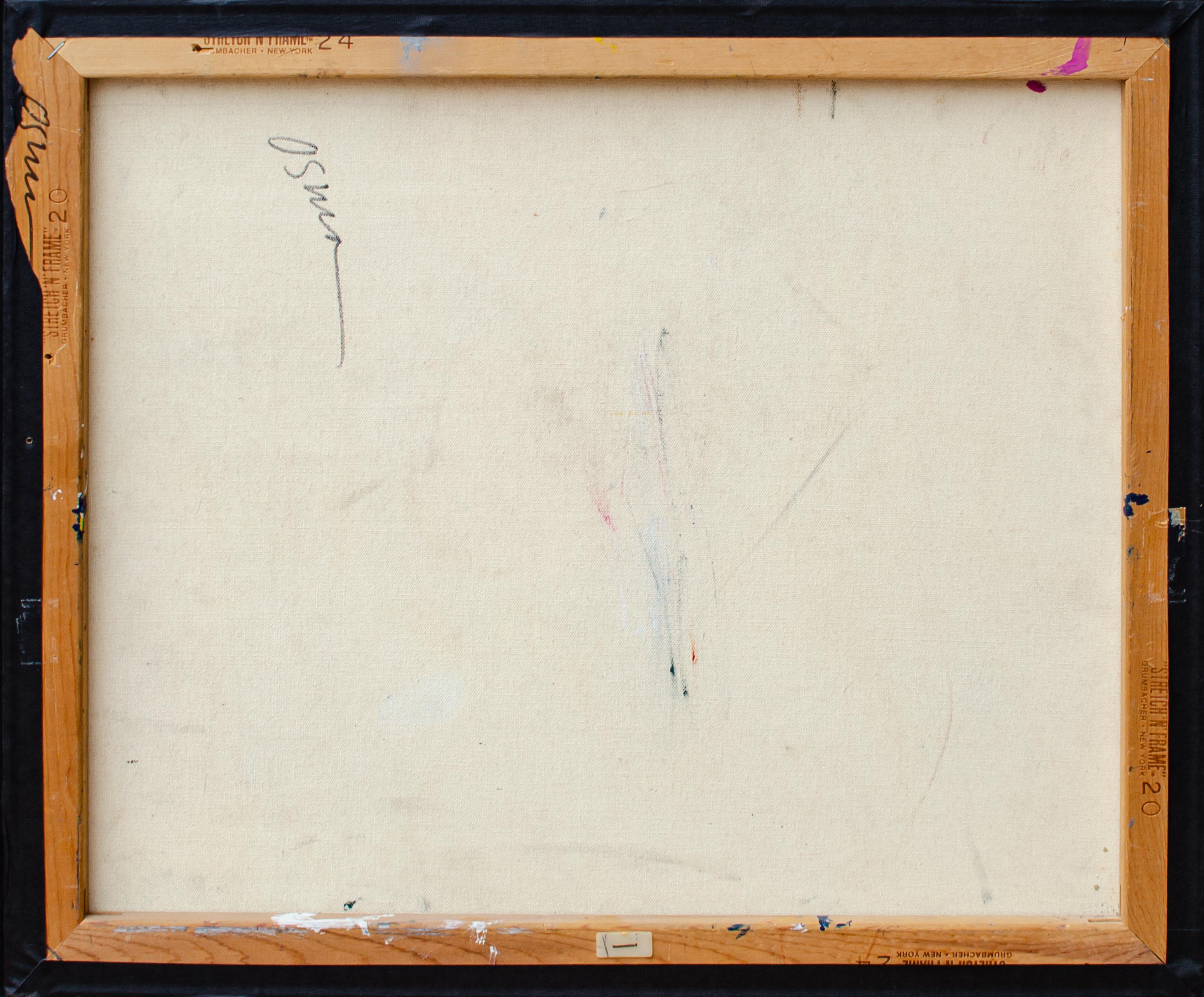 Tranquil Abstract Landschaft auf strukturierte Leinwand von Mystery Artist (Beige), Landscape Painting, von Unknown
