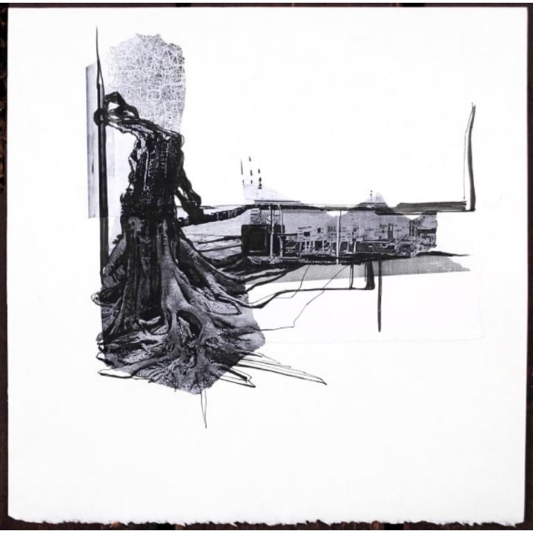 Casa sull'albero Serie IV Disegno a collage e inchiostro su carta di stracci, 2003