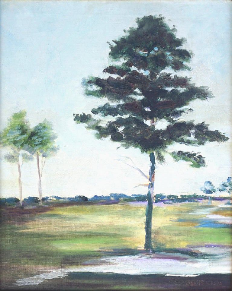 Early 20th Century Landscape -- Tree on the Green - Painting by Unknown