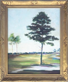 Antique Early 20th Century Landscape -- Tree on the Green