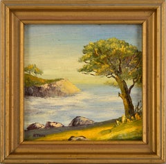 small oil paintings Trees at the Shore - Small Plein Air Oil Painting on Canvas