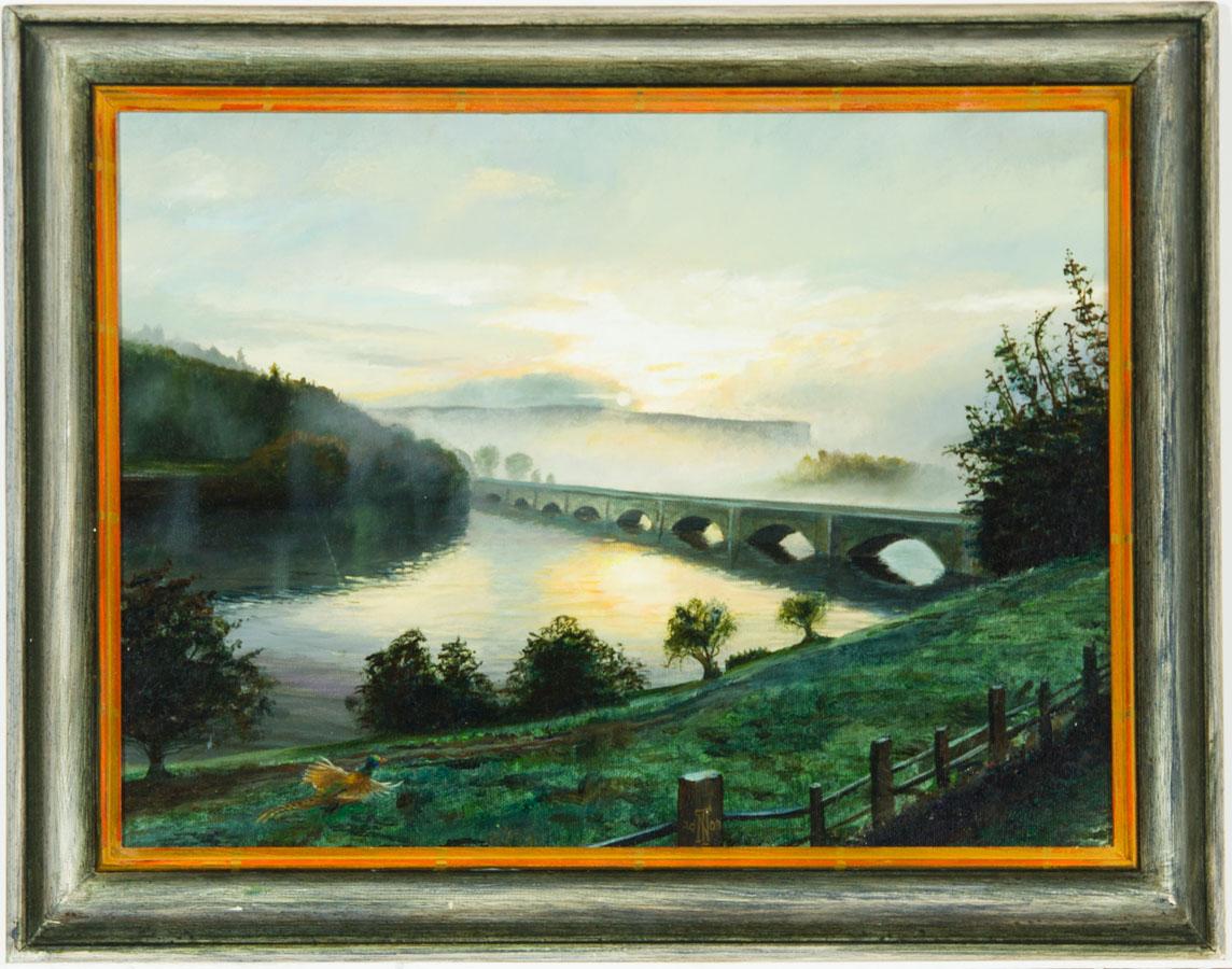 Unknown Landscape Painting - Trevor Neal (b.1947) - Fine 2003 Oil, Early Morning Mist, Ladybower