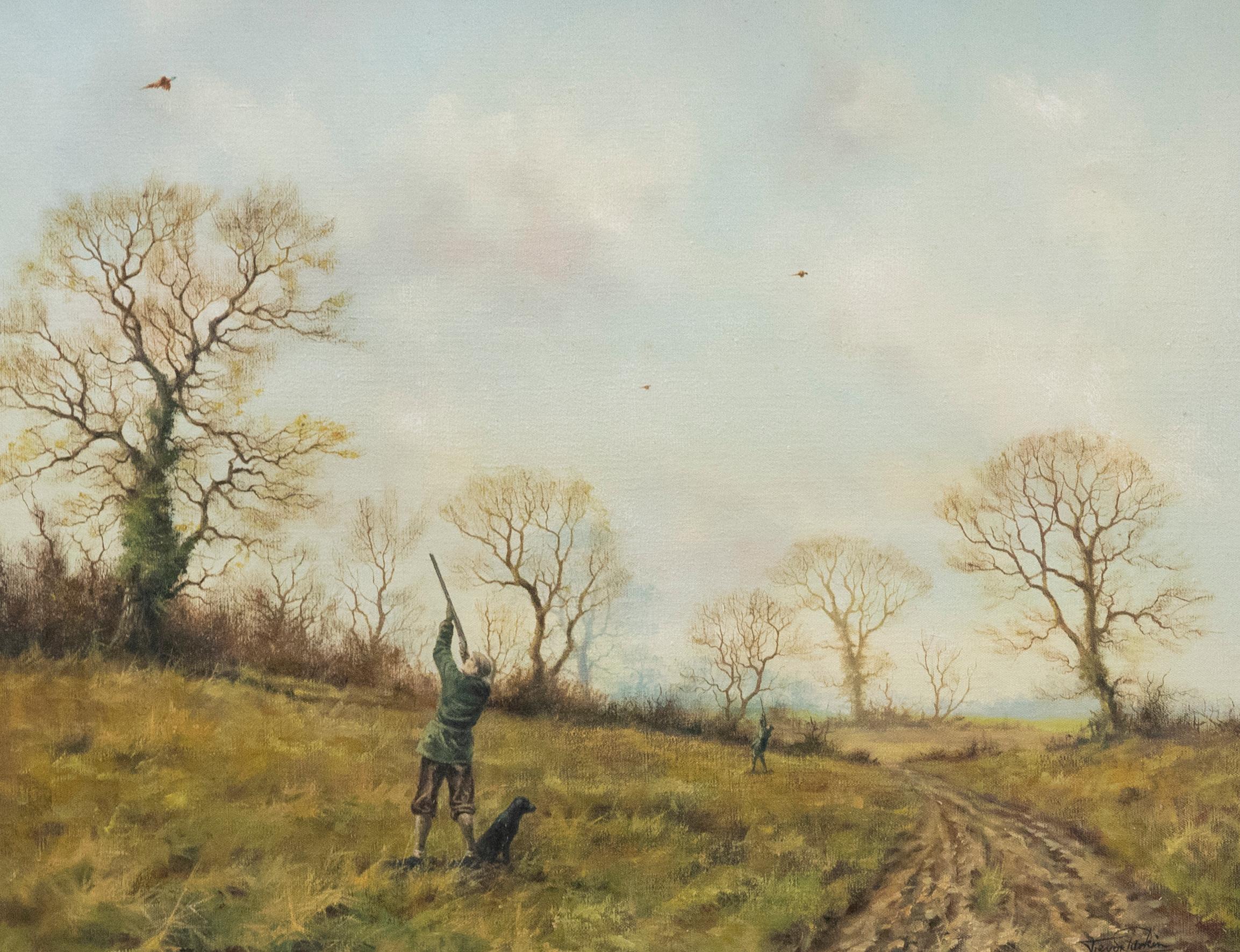 Trevor Tarkin - 20th Century Oil, Pheasant Shooting - Painting by Unknown