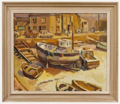 Trevor Tucker (b.1946) - 20th Century Oil, Low Tide, Mevagissey, Cornwall