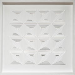 Triangular forms 4K2L2R - white contemporary modern abstract painting relief